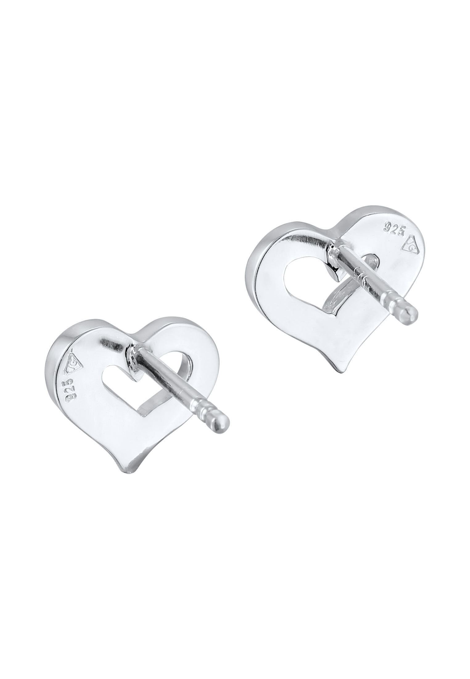 Elli Paar Ohrstecker »Ohrringe Herz Kristalle Pastellton 925er Silber«