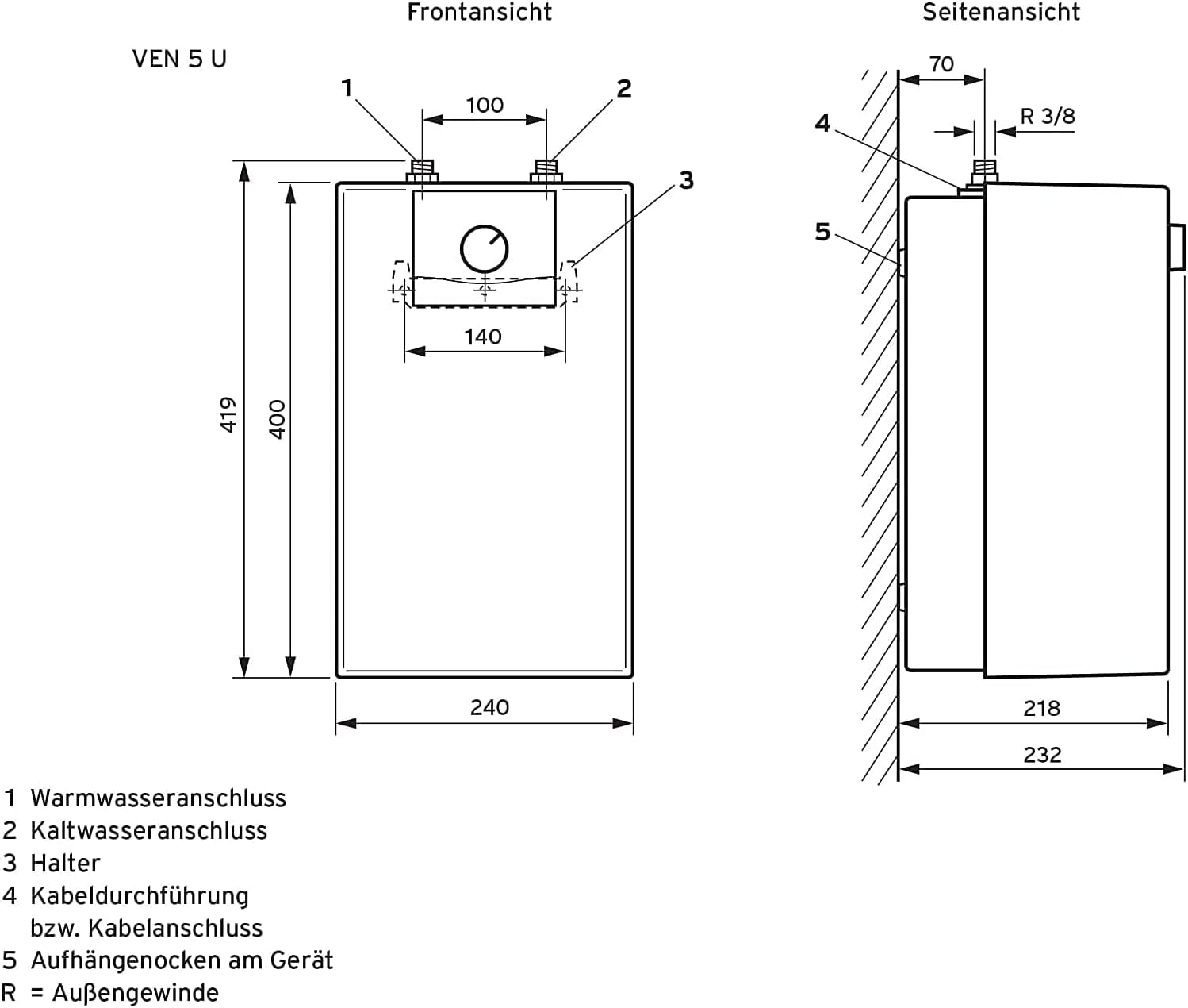 Vaillant Untertischspeicher »VEN 5/7-5 U PLUS«, mit UV-lichtbeständiger Gerätehaube