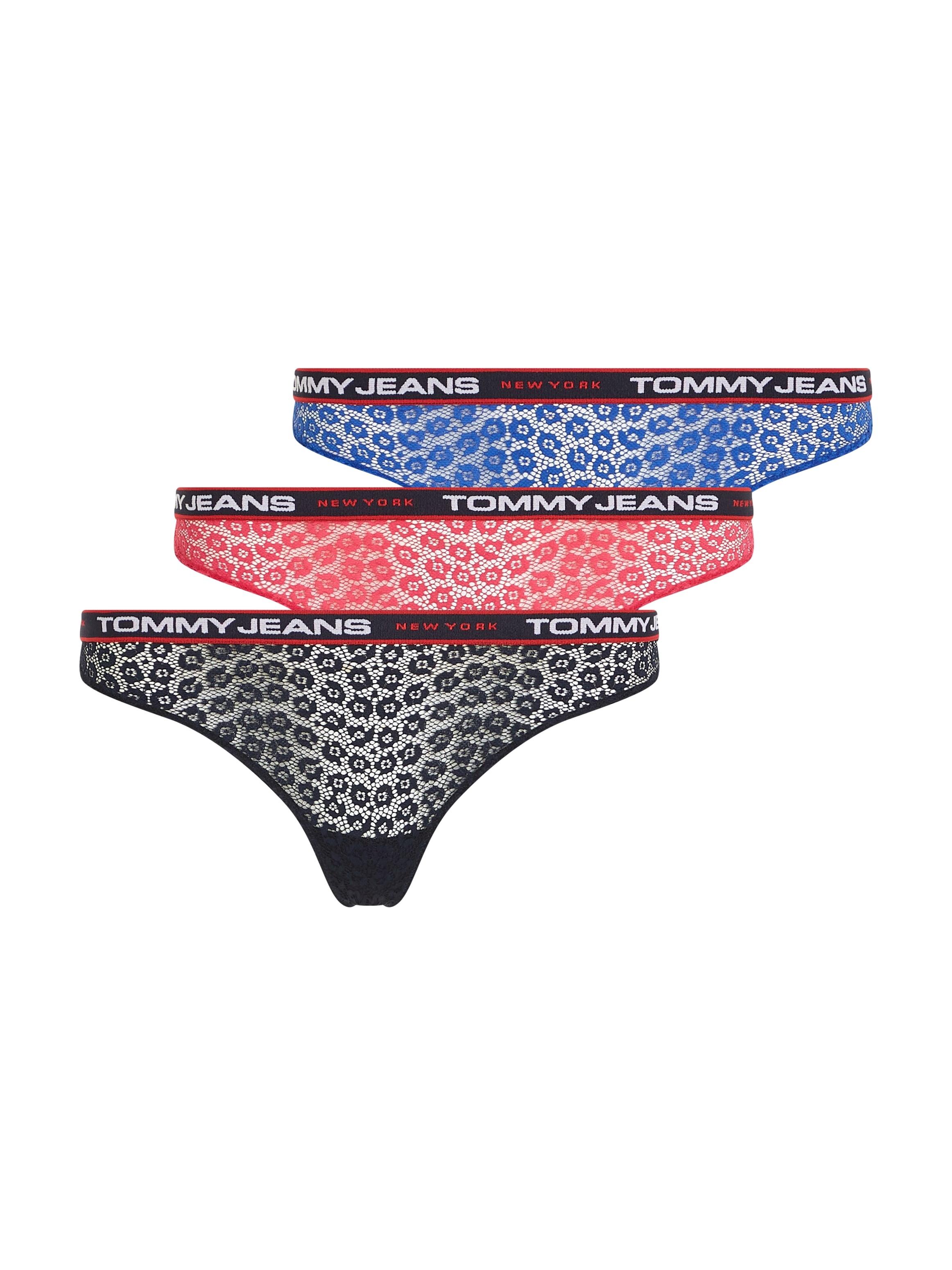 Tommy Hilfiger Underwear T-String »TJ 3P THONG LACE«, (3 St., 3er-Pack), mit  elastischem Bund im OTTO Online Shop
