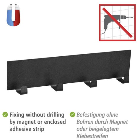 WENKO Wandrollenhalter »Modell Ima«, (Set, 2 St.), magnetischer Küchenrollenhalter und Hakenleiste
