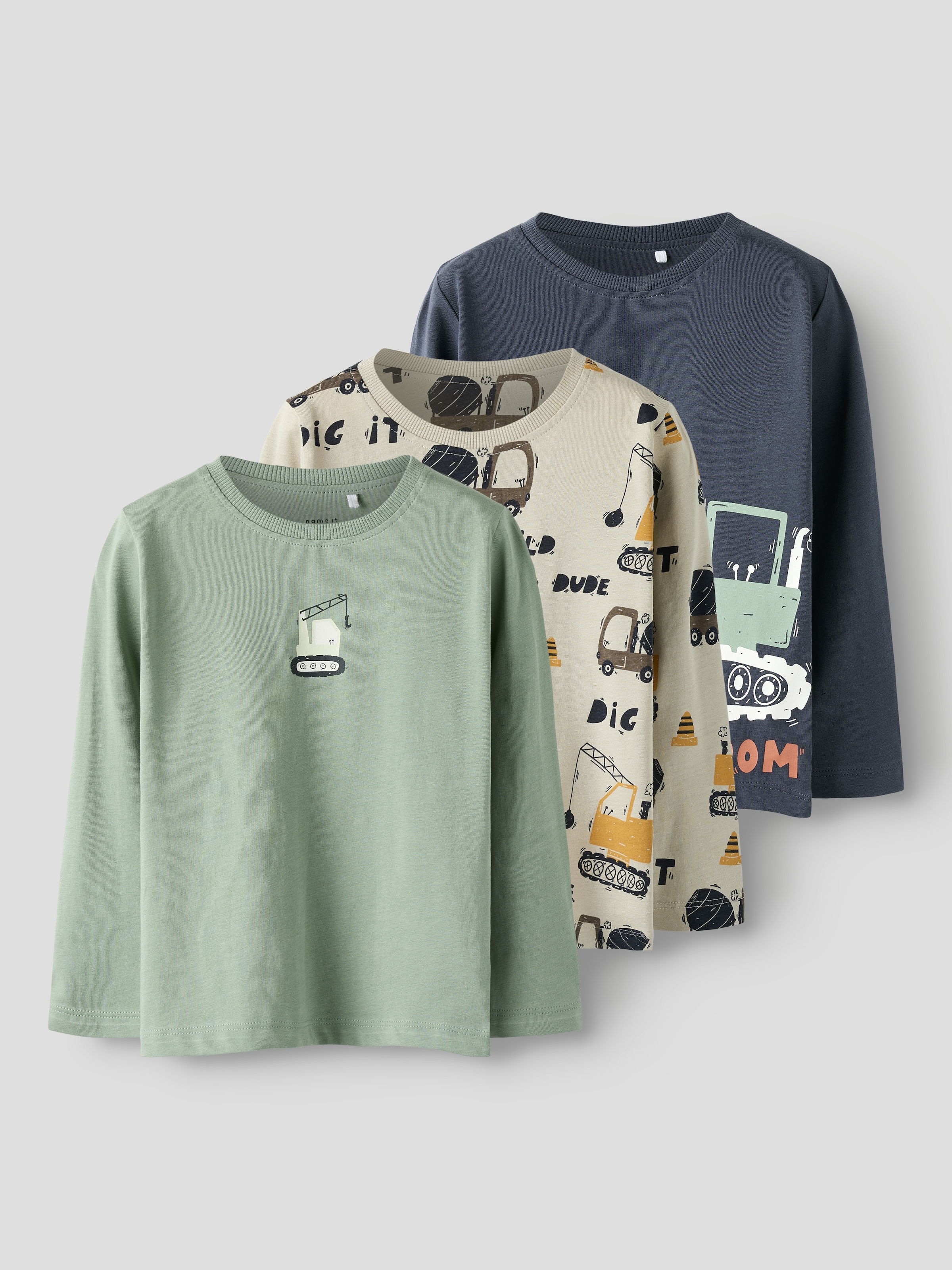 Name It Langarmshirt »NMMNIKO 3P LS TOP«, (Packung, 3 tlg.)