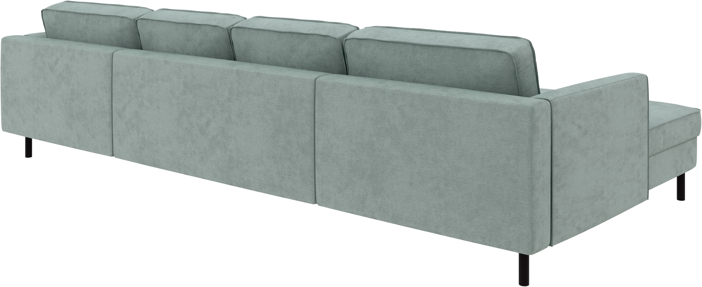 Home affaire Wohnlandschaft »Booster II, whlw. mit Schlaffunktion & Bettkasten, Fuß schwarz« Sofa in U-Form, Breite 305 cm, in Cord oder Struktur LEO o. LINO