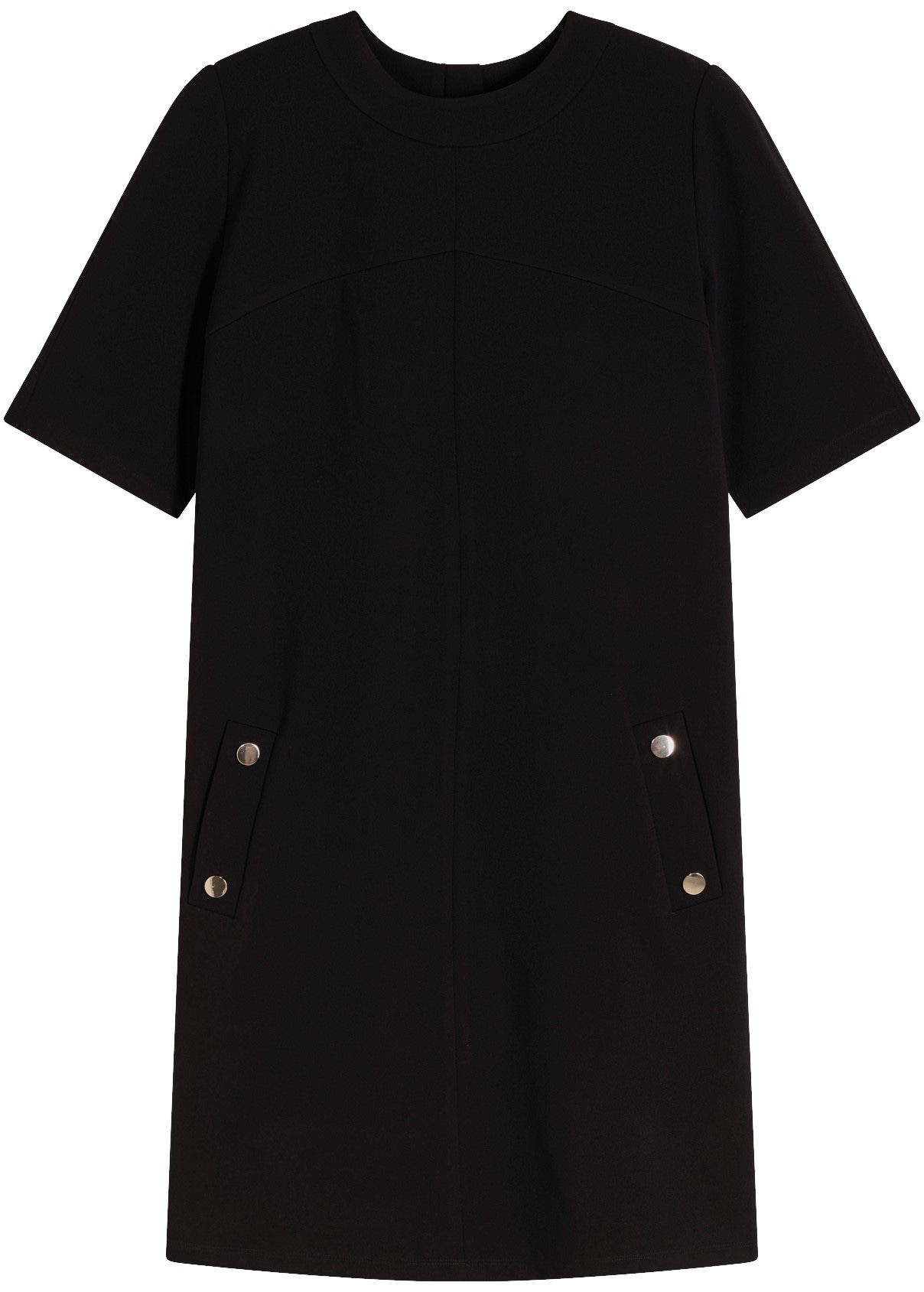 bonprix Midikleid loose fit, Kurzarm-Design, aus Polyester und Elasthan, Midilänge