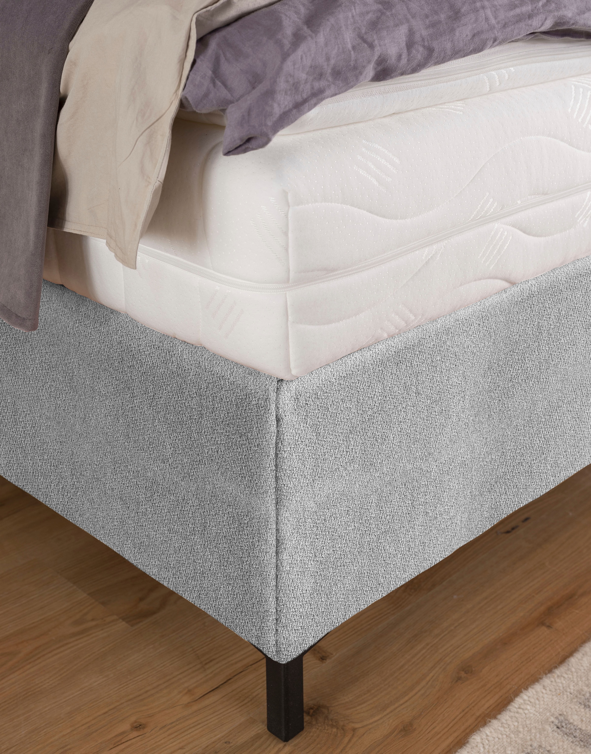 alina Boxspringbett »Elmar« mit gestepptem Kopfteil, inklusive Matratze und Topper