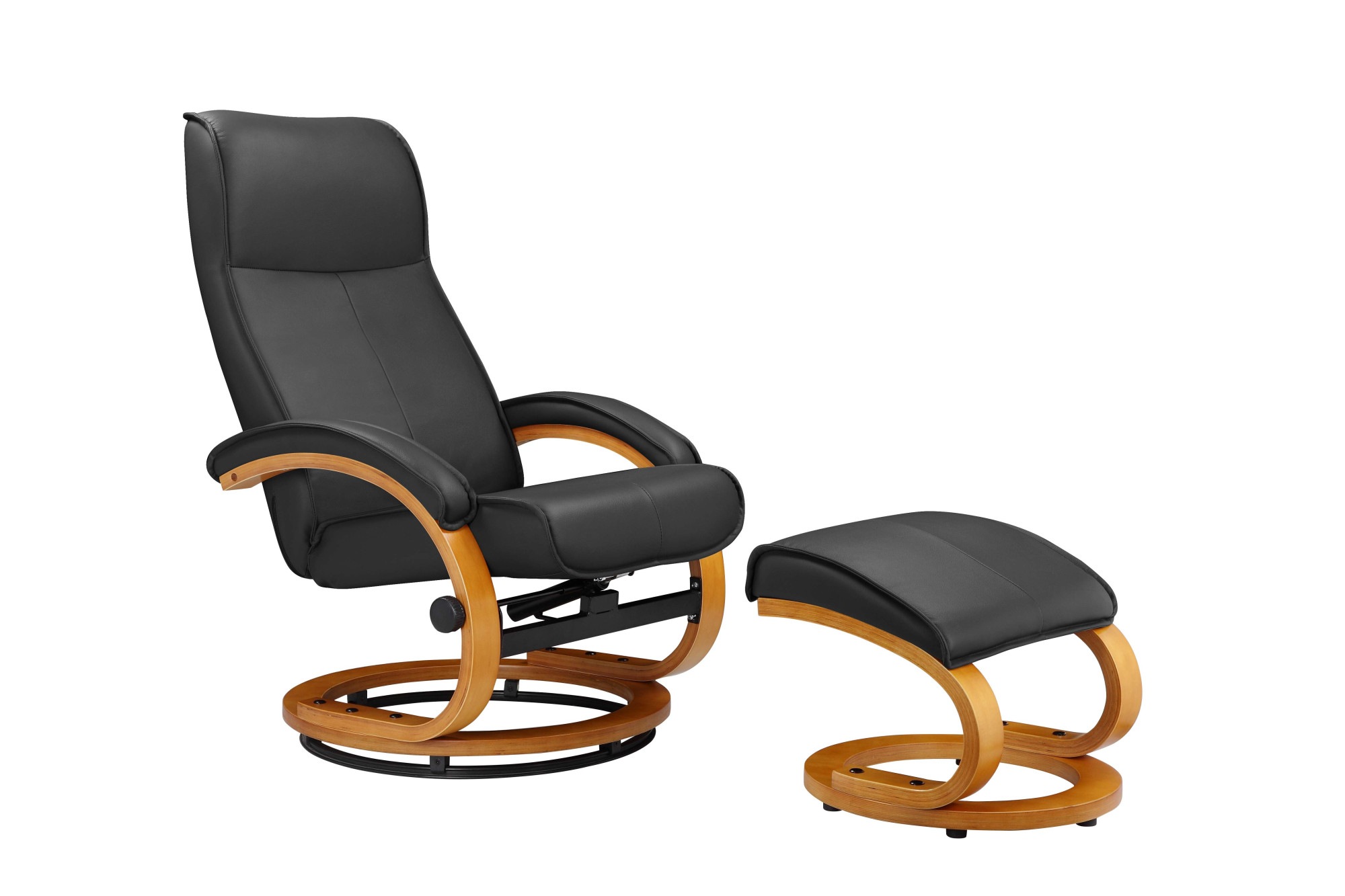Home affaire Relaxsessel »Paris, TV-Sessel mit Hocker und manueller Liegefunktion«, (Set, 2 St., bestehend aus Sessel und Hocker), Set (Sessel und Hocker), Dreh- und Kippfunktion, NaturLEDER®