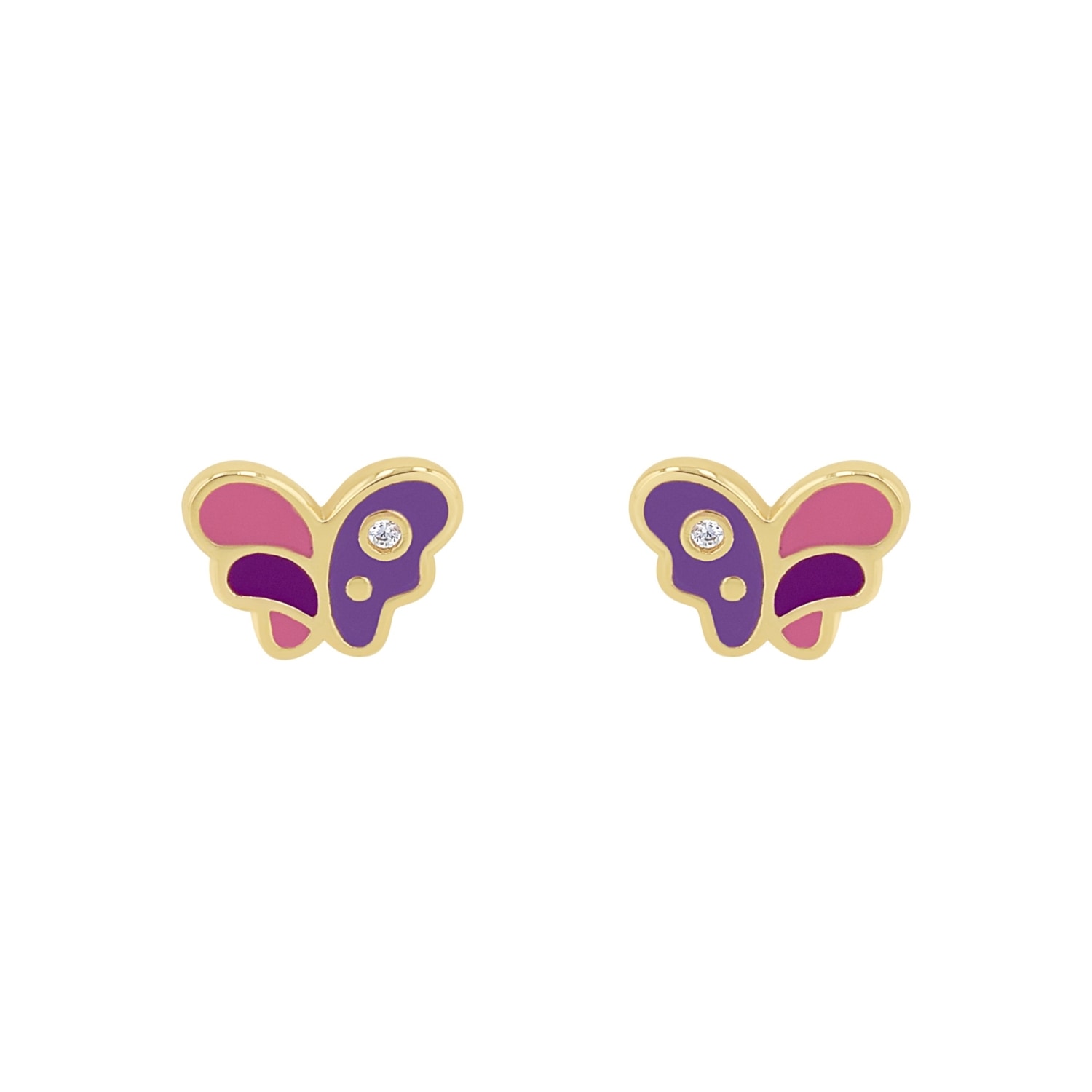 Prinzessin Lillifee Paar Ohrstecker »Schmetterlinge, 2037950«, mit Zirkonia (synth.)
