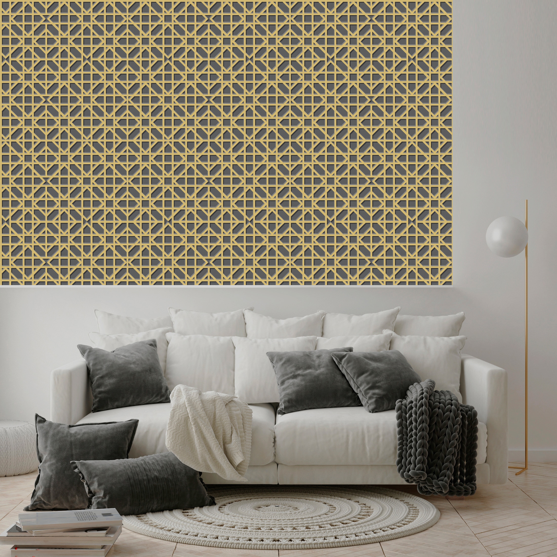 queence Vinyltapete »Kiana«, gemustert-Farbverlauf-bedruckt-abstrakt, 90x250cm, selbstklebend, kinderleichte Anbringung, Sticker