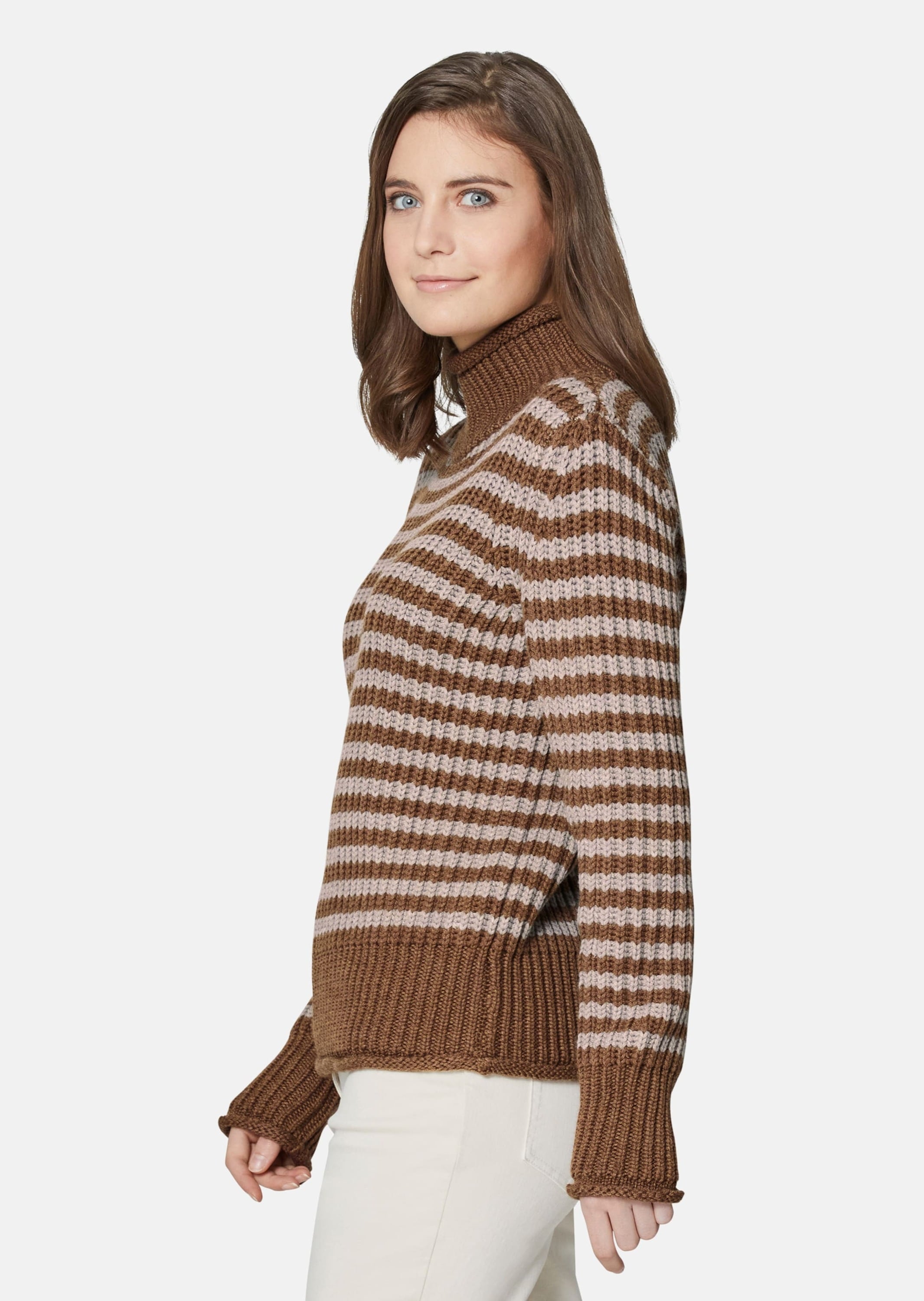 MADELEINE Longpullover »Pullover Softer Schurwoll-Pullover mit stylischen Streifen«