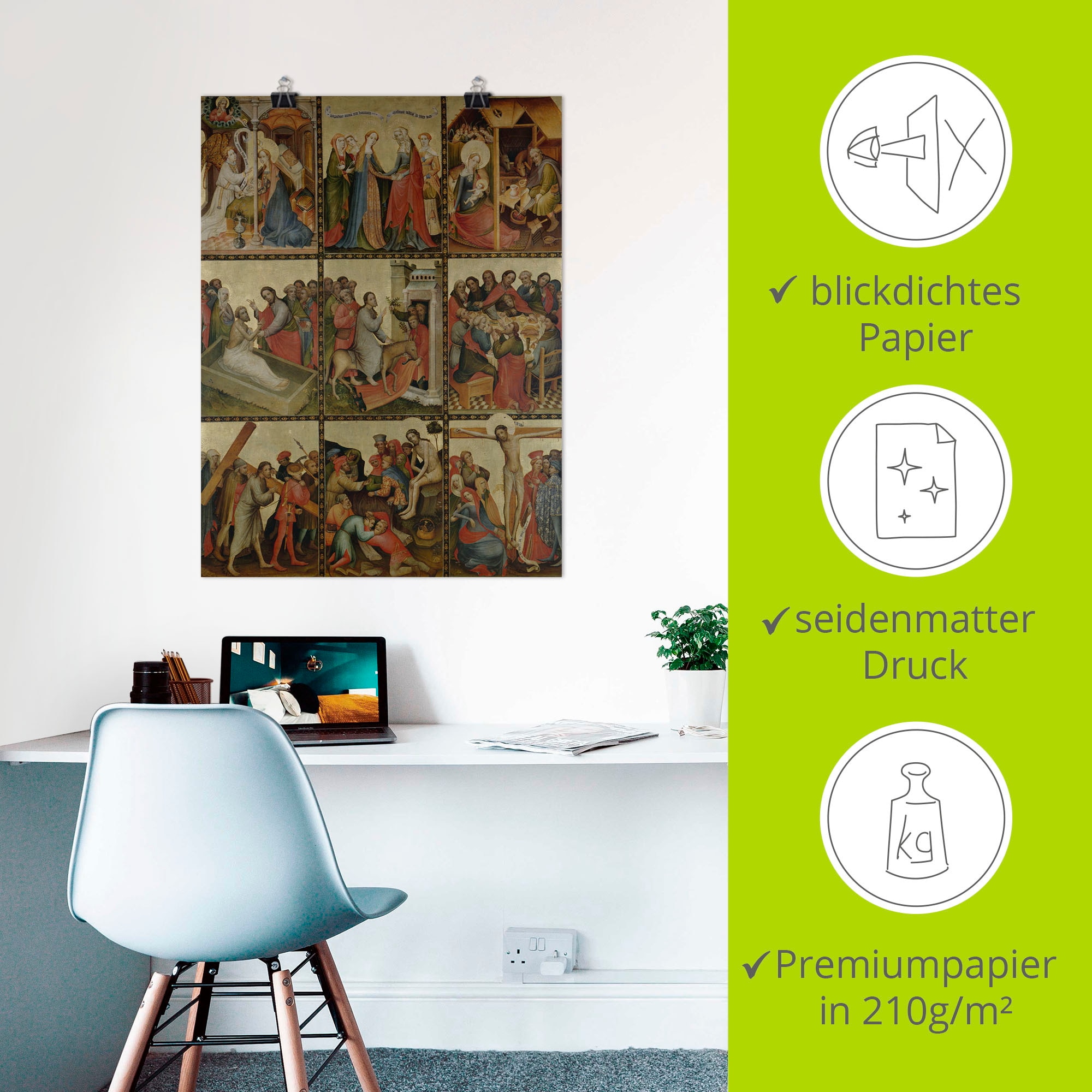 Artland Kunstdruck »Goldene Tafel. Außenflügel II«, Religion, (1 St.), als Leinwandbild, Wandaufkleber oder Poster in versch. Größen