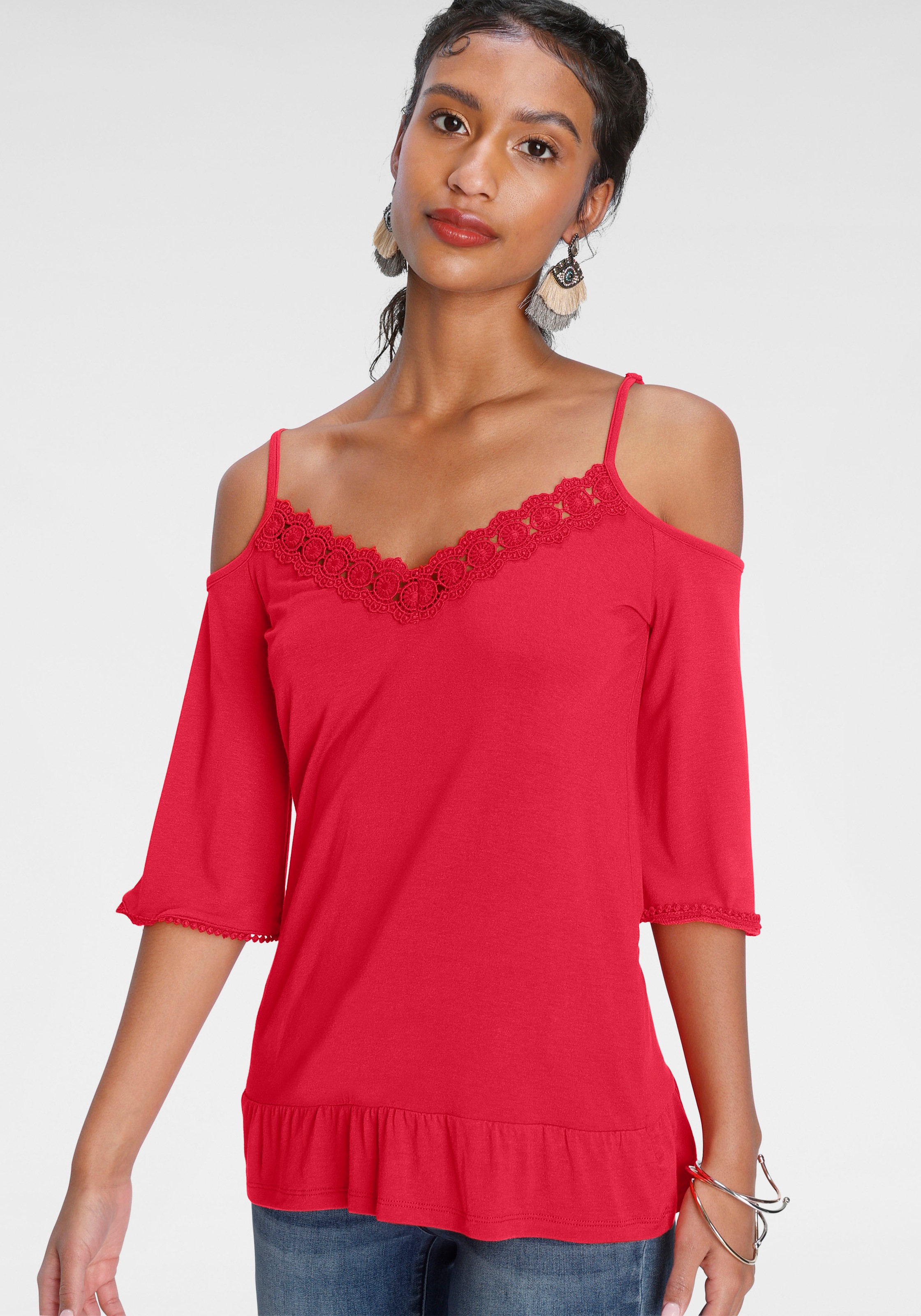 Melrose 3/4-Arm-Shirt, mit Spitze