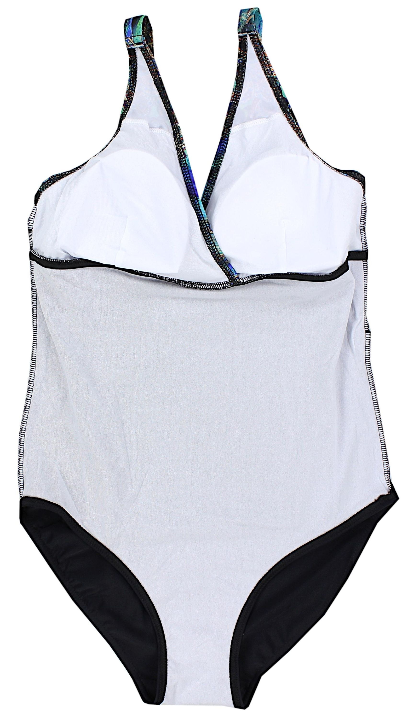 AQUARTI Badeanzug »Badeanzug Damen Badeanzug Bauchweg Sport  Bademode  Neckholder V-Ausschnitt«