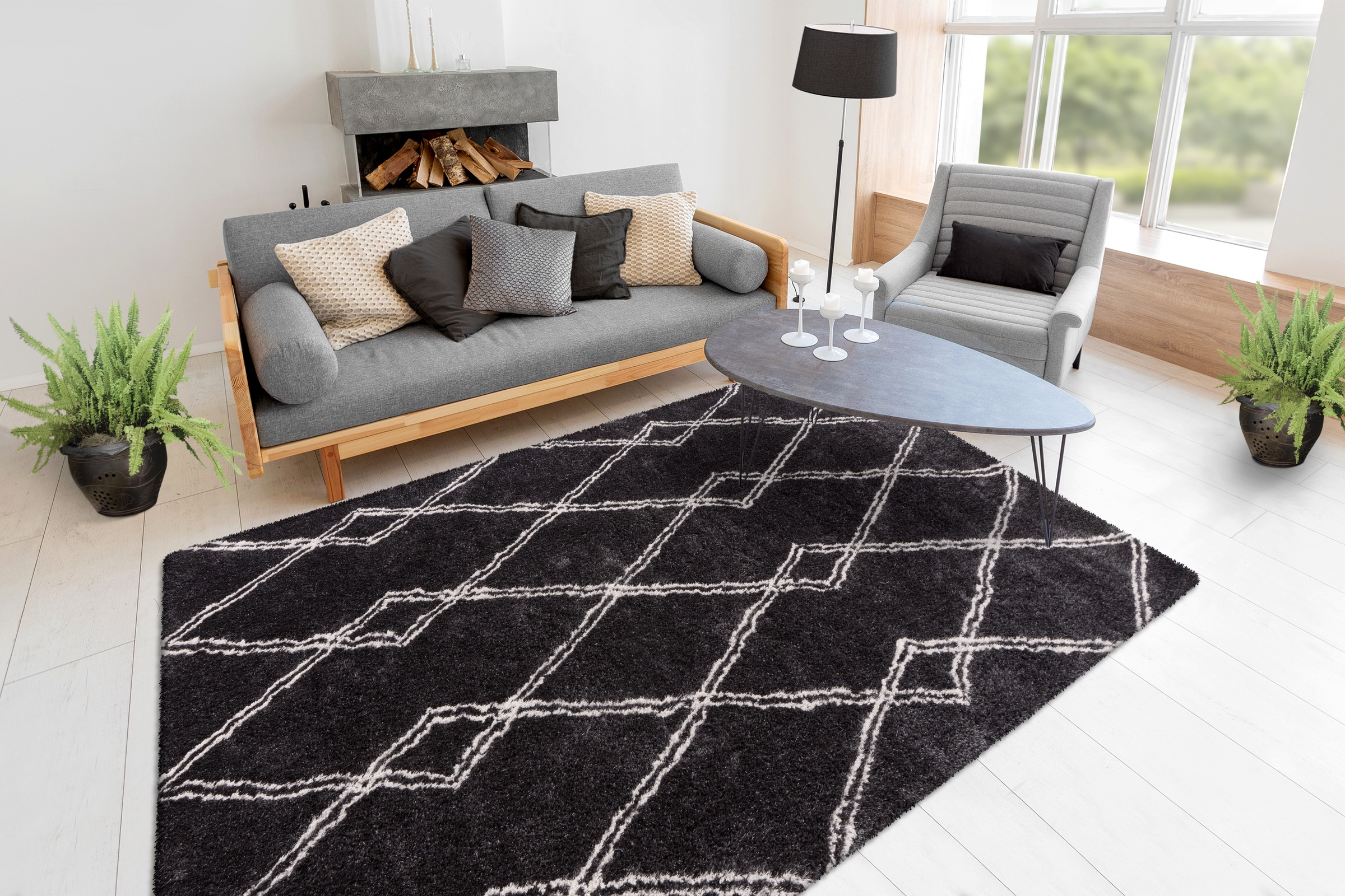 me gusta Teppich »Orlando 125«, rechteckig, 27 mm Höhe, Weicher Hochflorteppich, dezent gestaltet,Fußbodenheizung geeignet