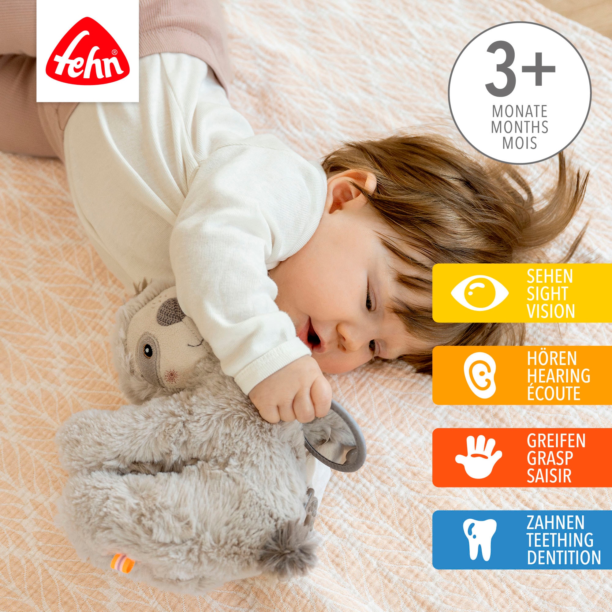 Fehn Greifspielzeug »Lazy, Crazy & Pink, Activity-Faultier«