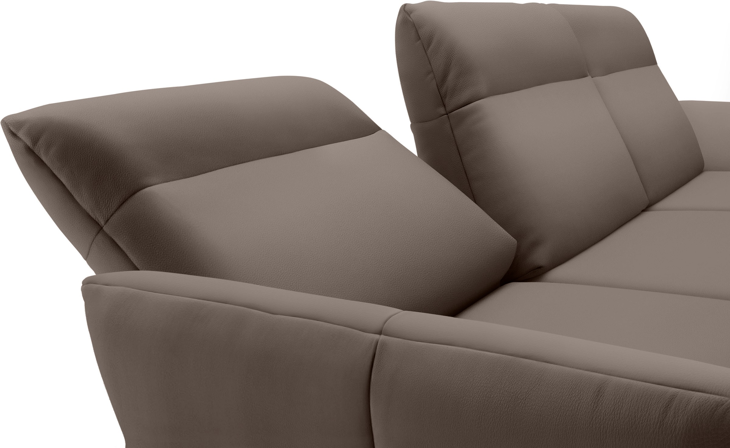 Creation BY ROLF BENZ Ecksofa »CR.460«, Sockel in Eiche, Winkelfüße in Umbragrau, Breite 318 cm