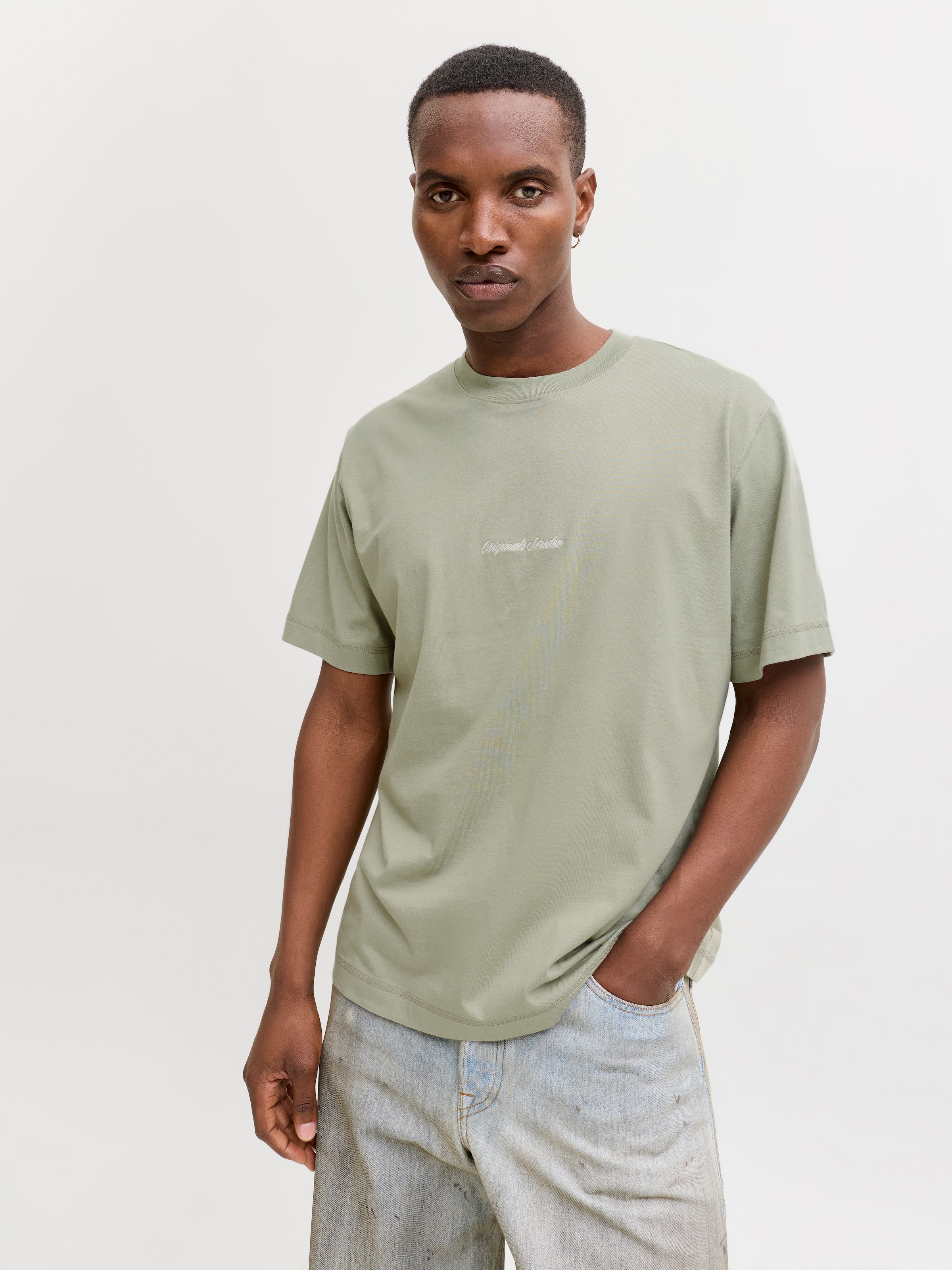 Jack & Jones Kurzarmshirt »JORNORREBRO EMB TEE SS CREW NECK NOOS« mit Logo Print