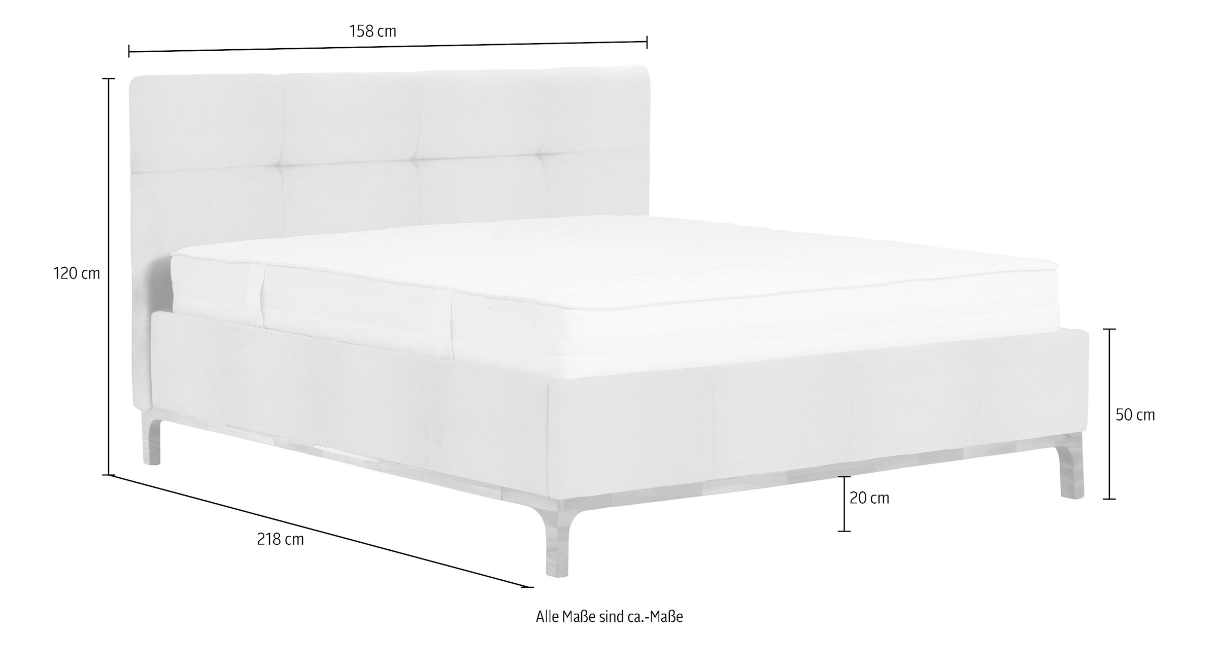 Home affaire Polsterbett »Noan« Bettkasten, Lattenrahmen mit Gasdruckfedern, auch mit 7-Zonen-Matratze