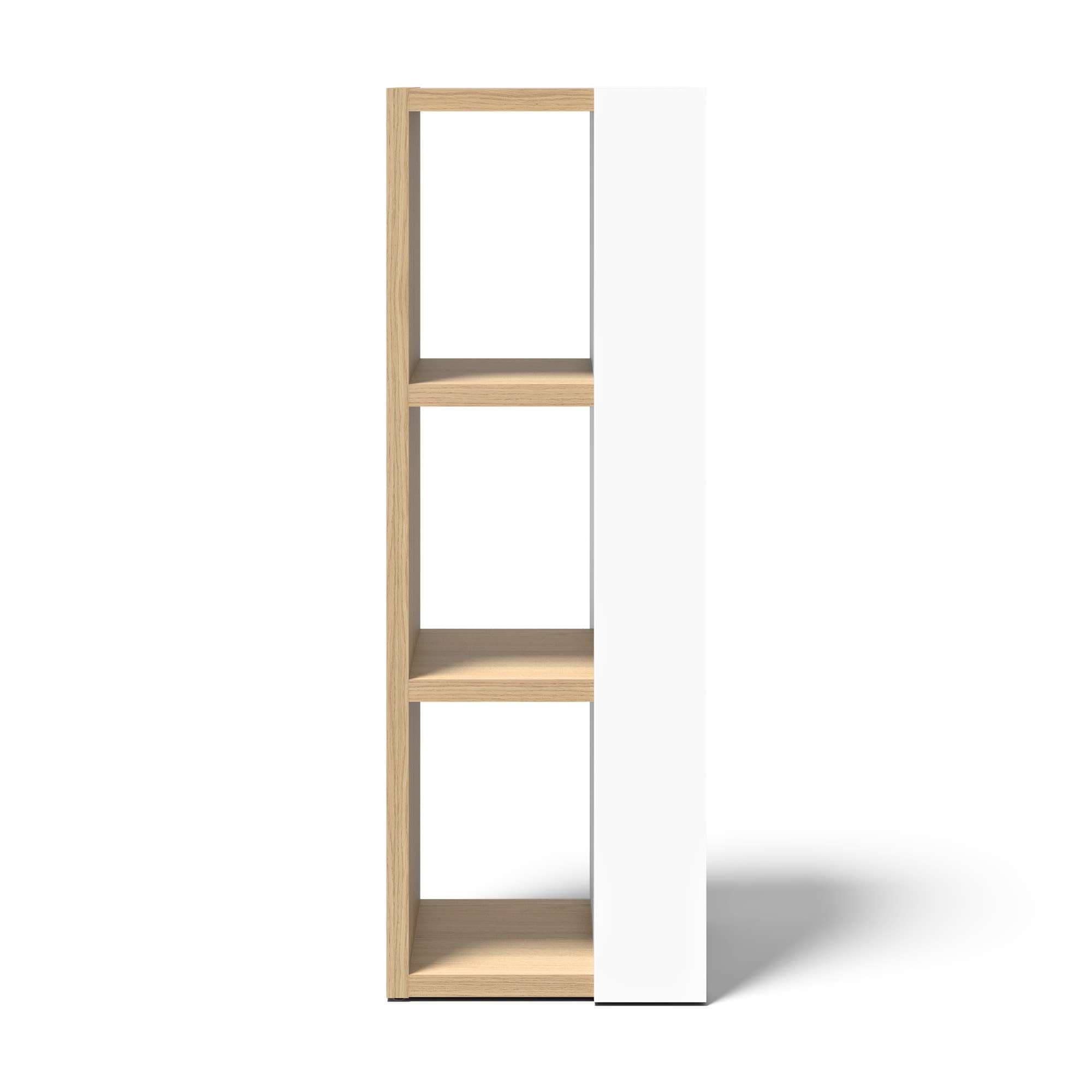 TemaHome Bücherregal »Ella vielseitiges Regal, Eiche Furnier, Aufbewahrung,«, Seitliche Fächer, offene Front, moderner Farbmix, Höhe 114 oder 188 cm
