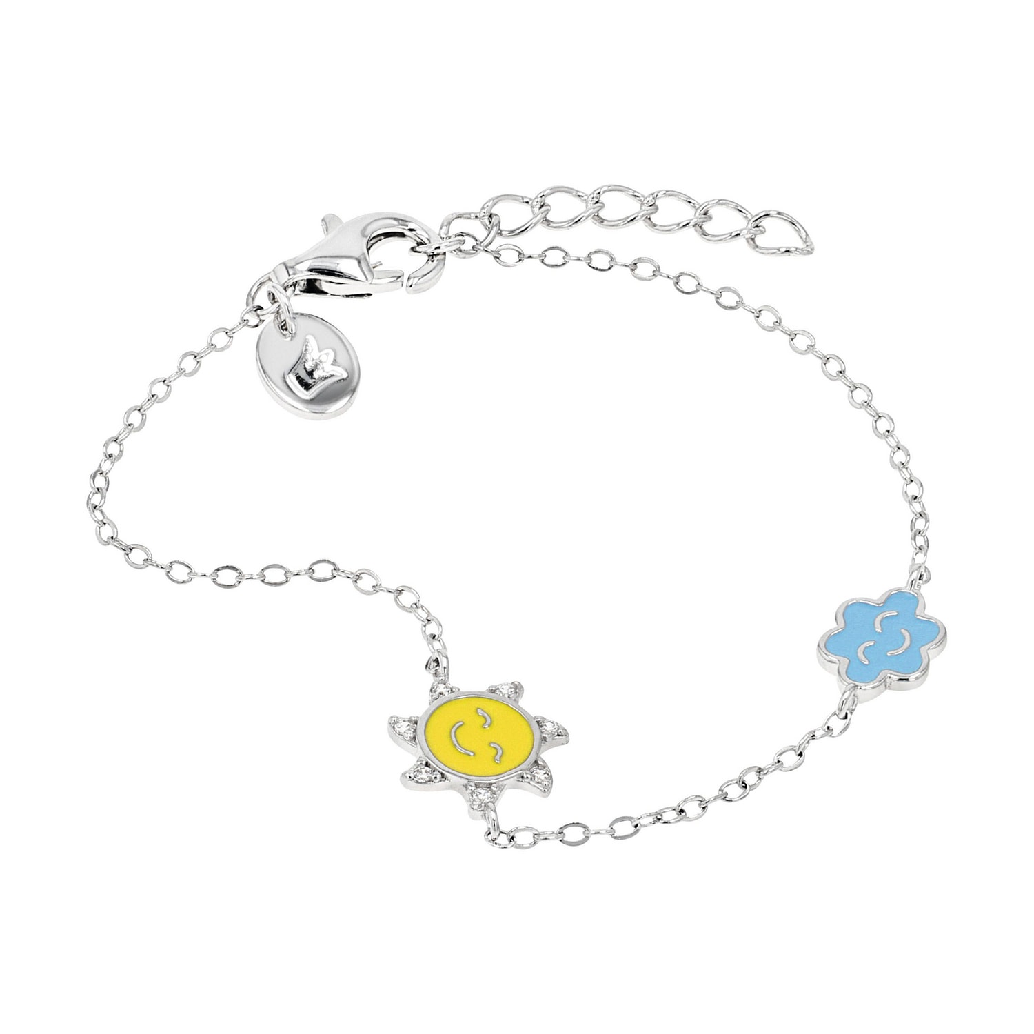 Prinzessin Lillifee Silberarmband »Sonne und Blume mit glücklichem Gesicht« mit Zirkonia (synth.)   - Emaille