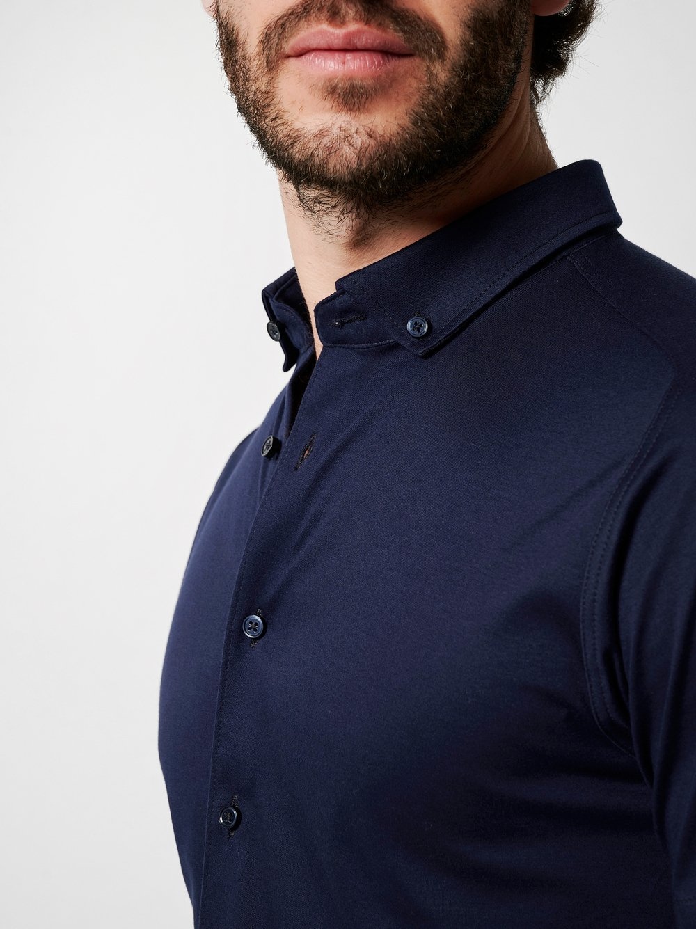DESOTO Kurzarmhemd »Casual Modern Button Down 1/2«, Mit Rundhalsausschnitt