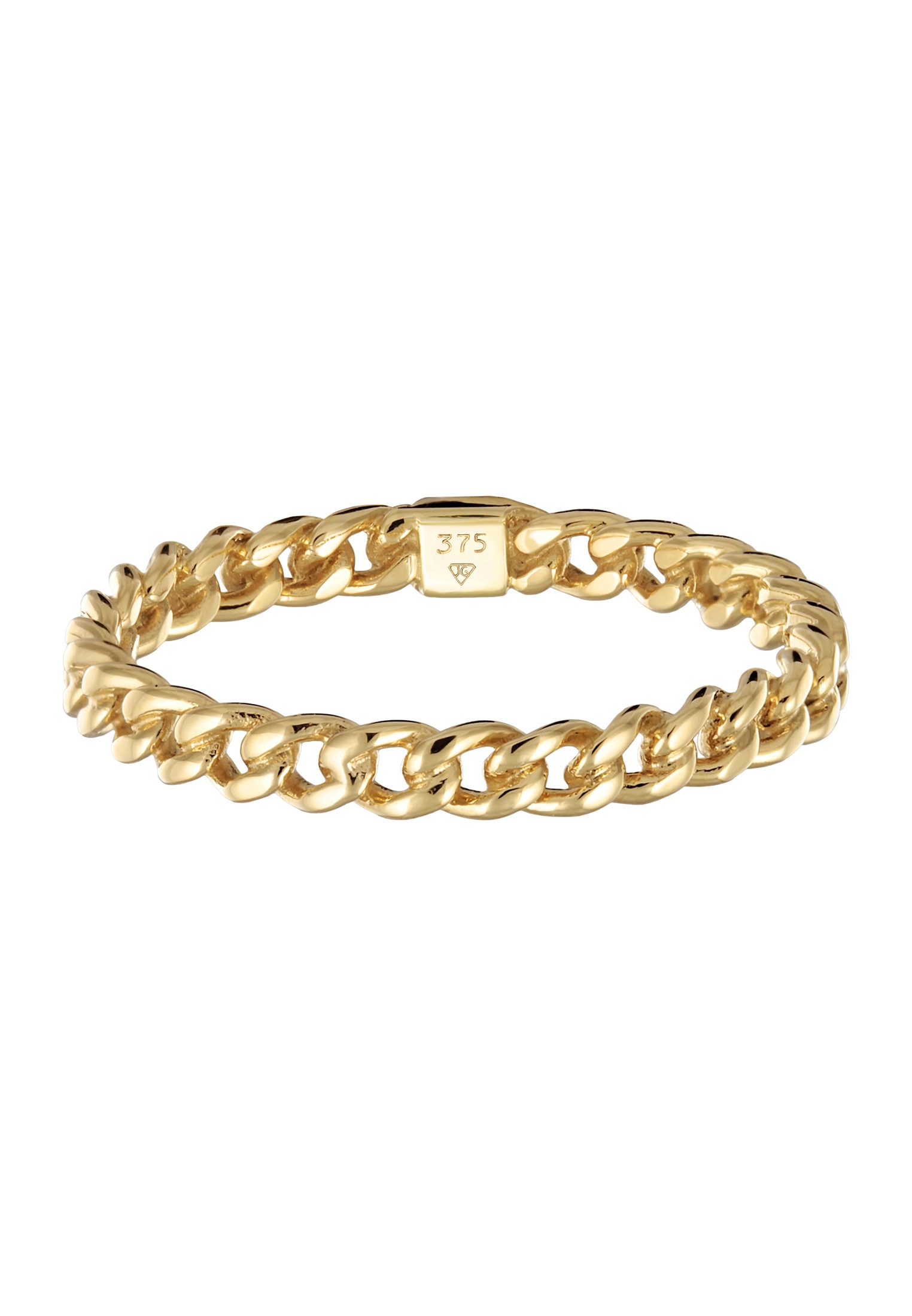 Elli Premium Silberring »Ring Gliederring Bandring Panzerkette 375er Gelbgold«
