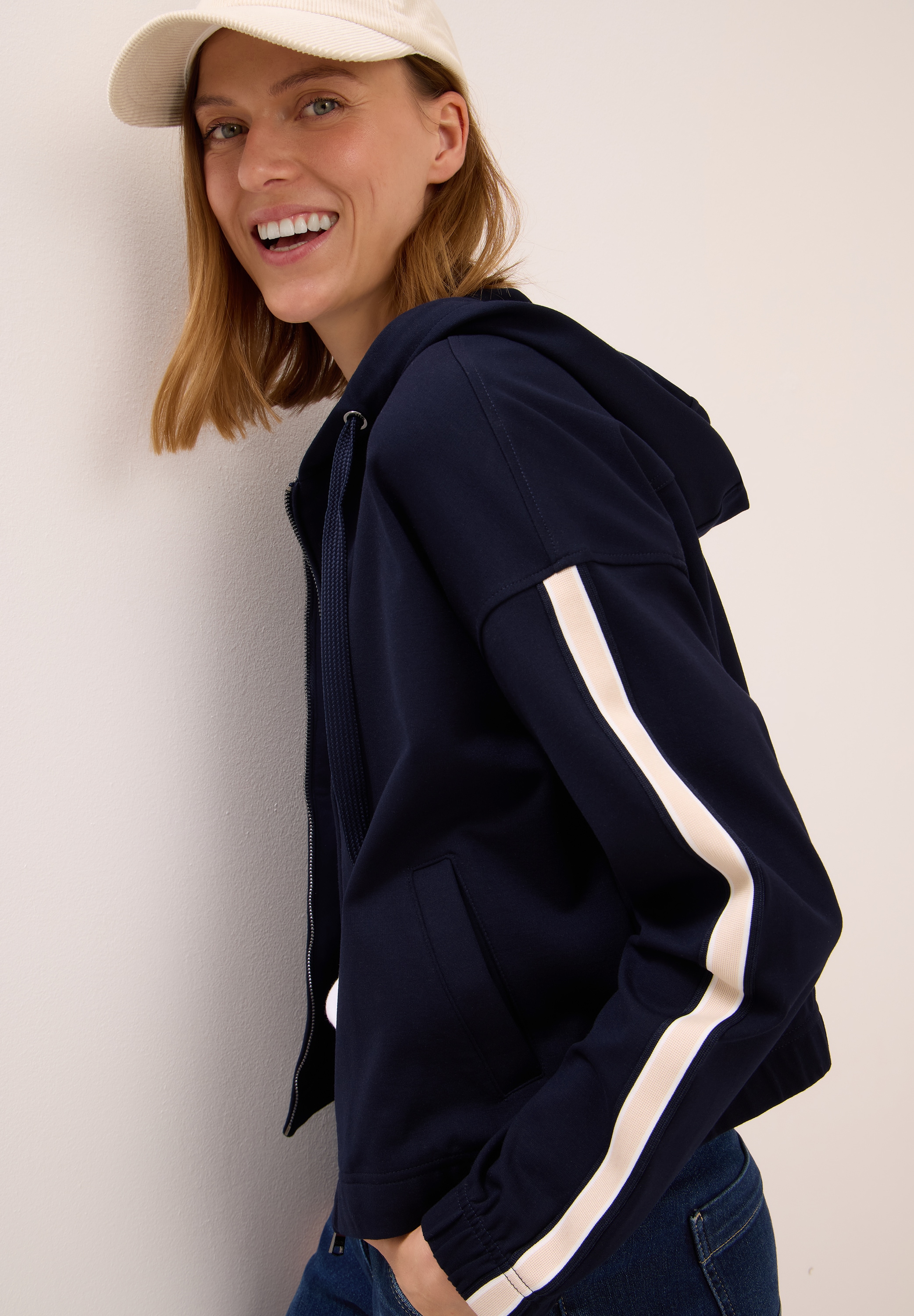 Cecil Kapuzensweatjacke, mit Galonstreifen