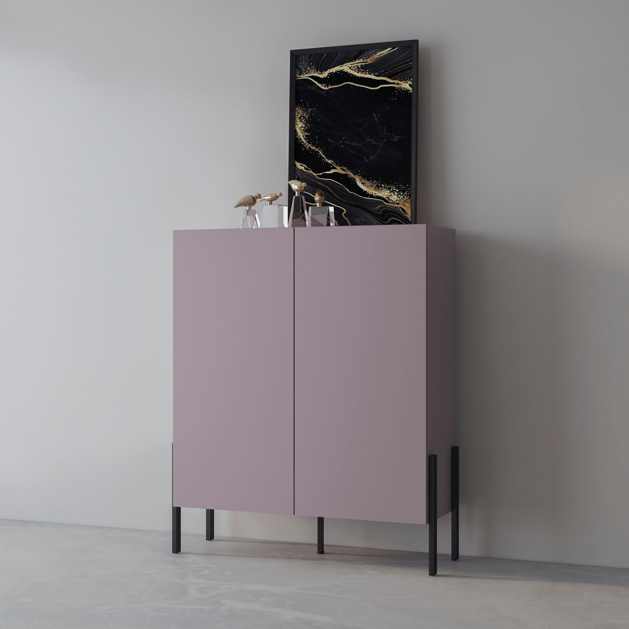 INOSIGN Kommode »Jukon, Breite 110 cm, moderne grifflose Hochschrank, 2Türen«, Highboard mit viel Stauraum, push-to-open-Funktion