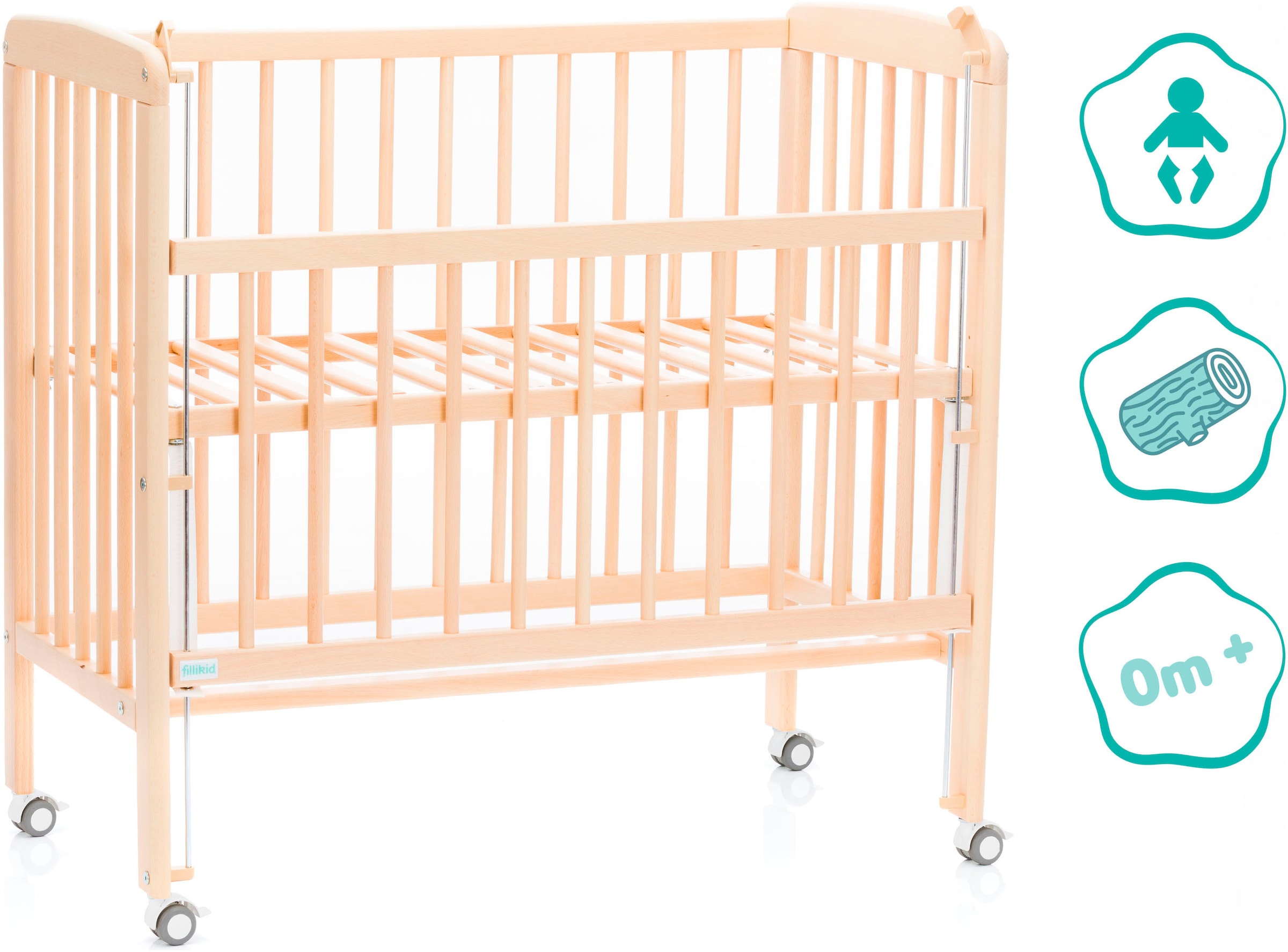 Fillikid Beistellbett »Nino«, inkl. Matratze; Made in Europe