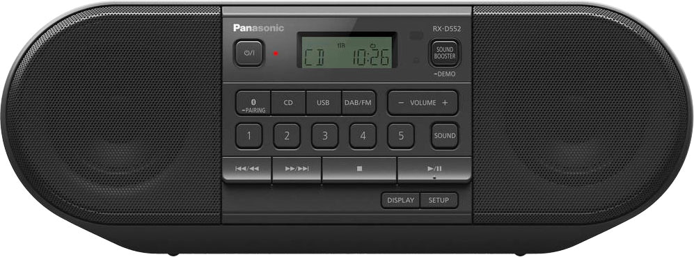 bei »RX-D552E-K RDS (Bluetooth FM-Tuner-Digitalradio 20 bestellen mit OTTO W) (DAB+)-UKW Panasonic CD-«, Boombox
