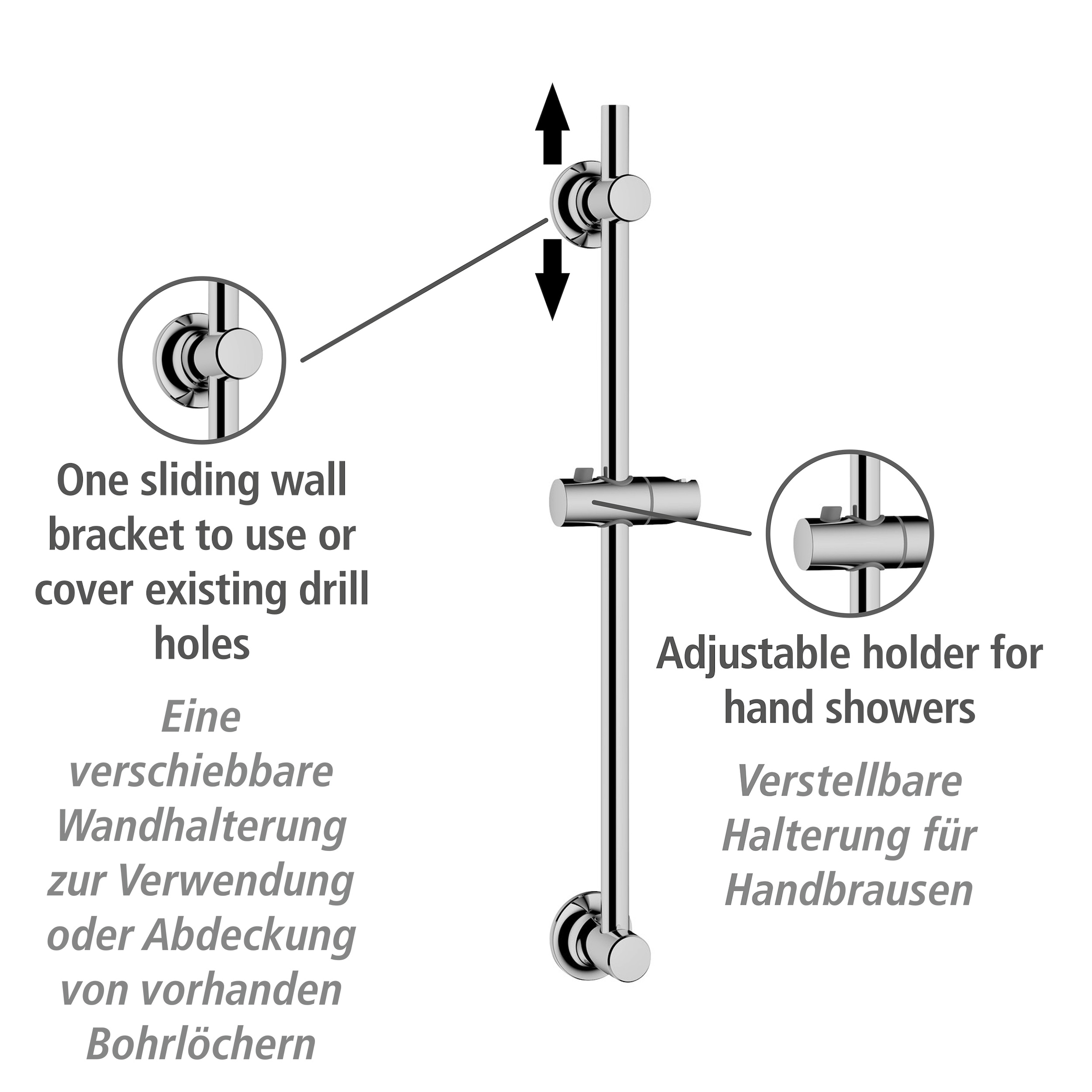 WENKO Duschstange, Chrom