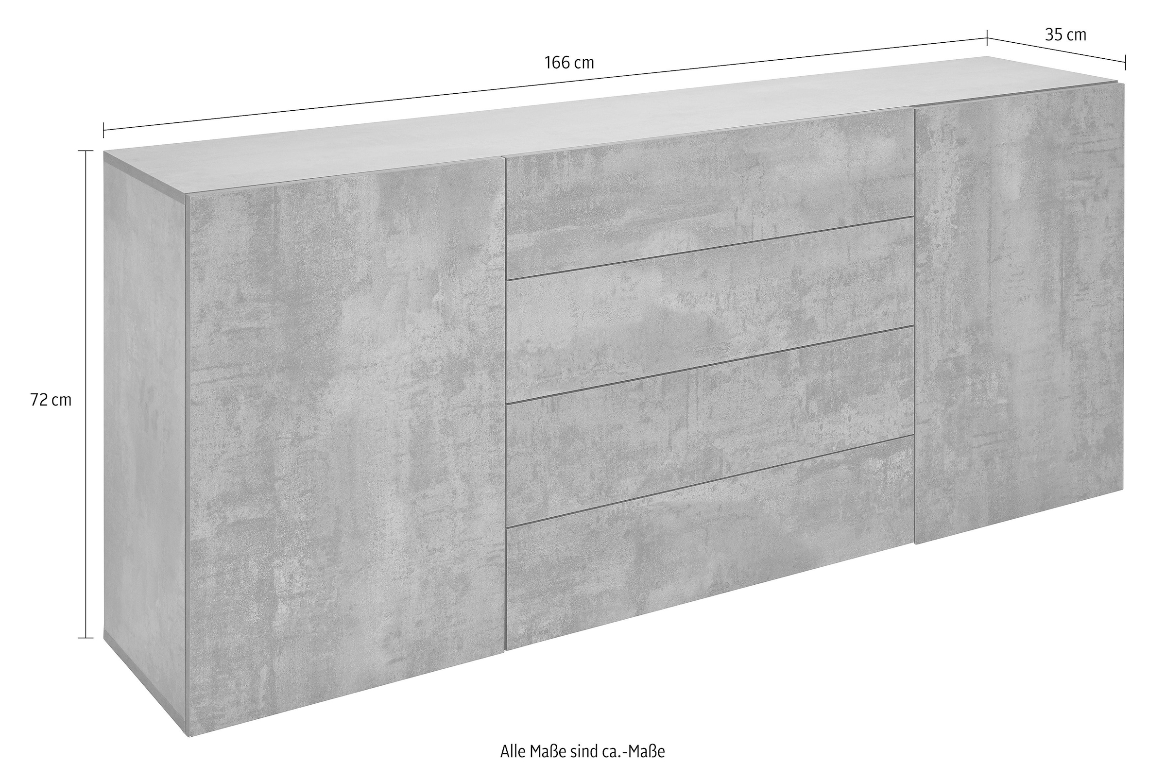 borchardt Möbel Sideboard »Massa«, kaufen cm 166 Breite online