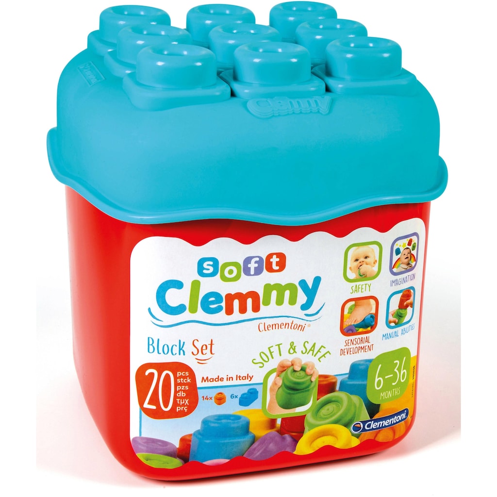 Clementoni® Spielbausteine »Clemmy Soft, Eimer«, (20 St.)
