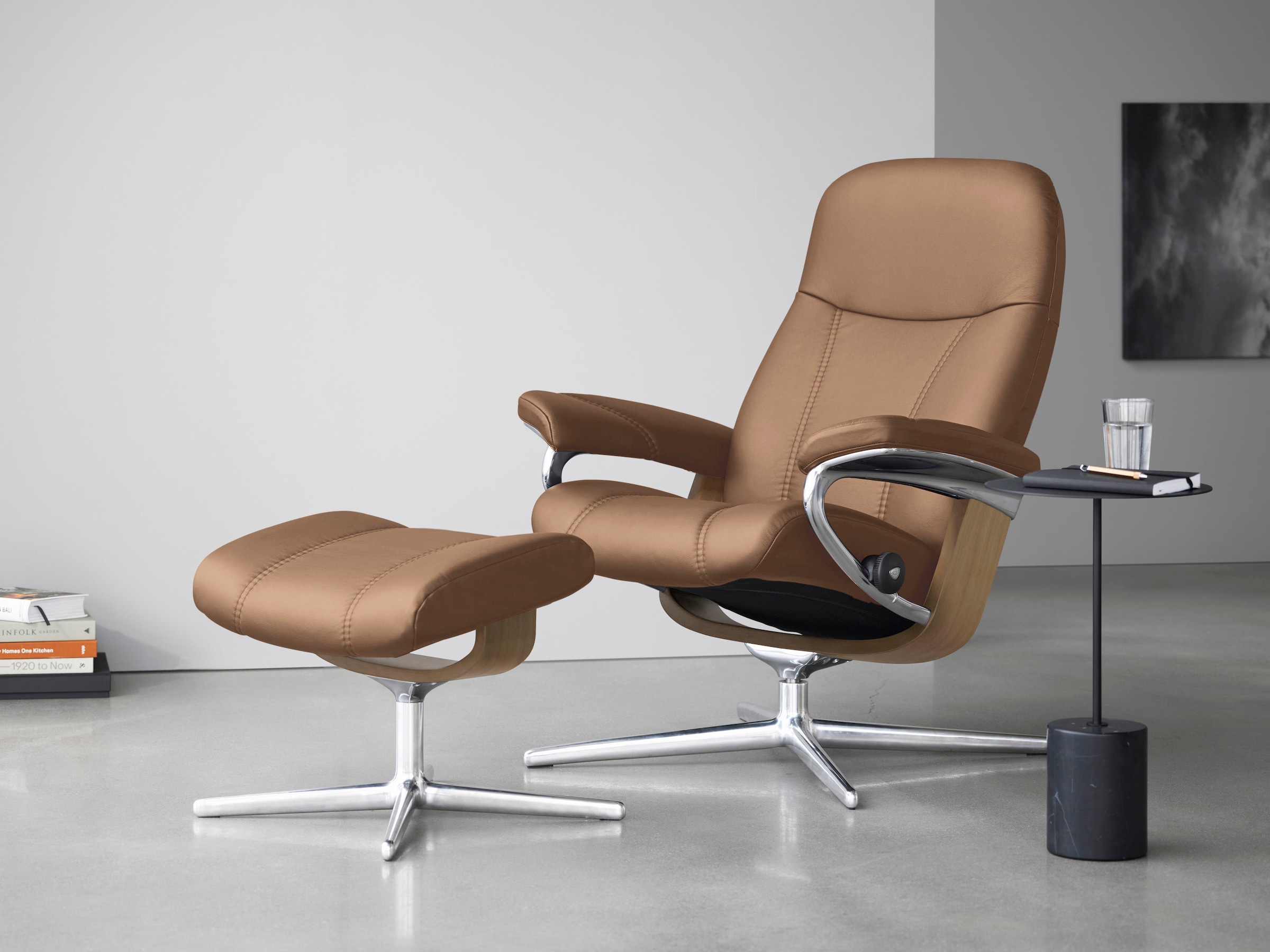 Stressless® Fußhocker »Consul«, mit Cross Base, Größe S, M & L, Holzakzent Eiche