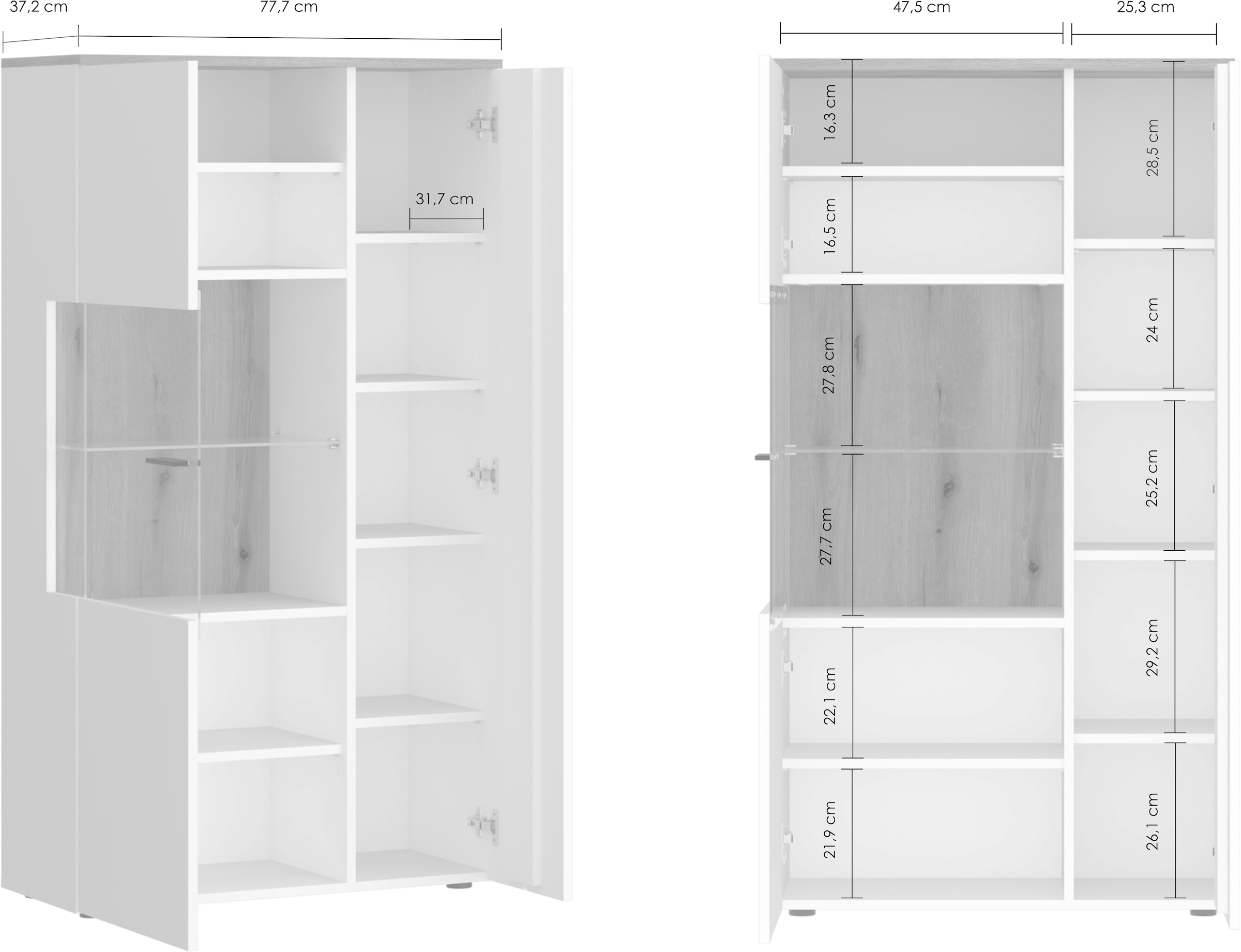 Home affaire Vitrine »Dalano« Höhe ca. 144 cm