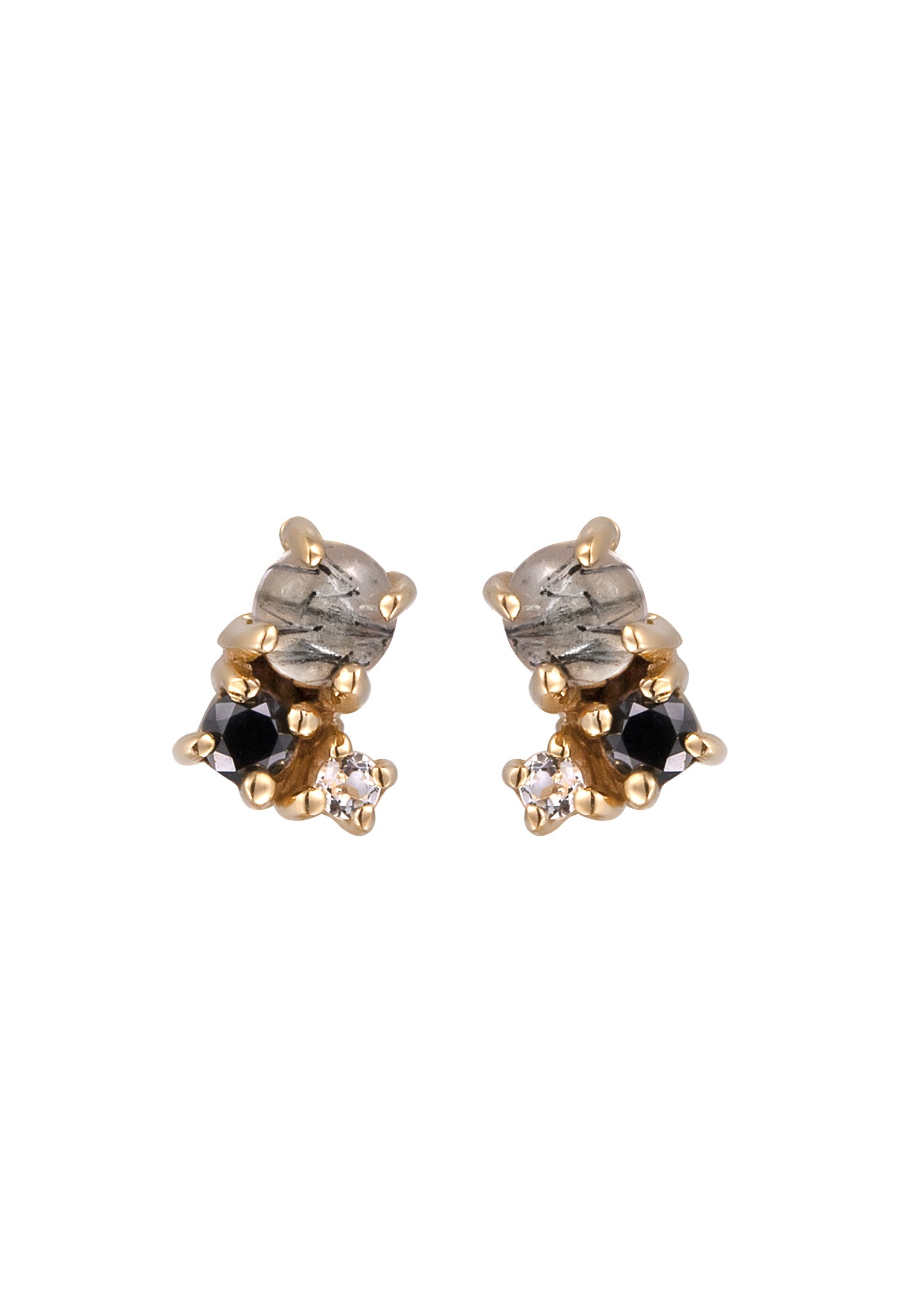 Elli DIAMONDS Paar Ohrstecker »Ohrringe Ohrstecker Diamant (0.012 ct.) Topas Turmalin 375 Gelbgold«