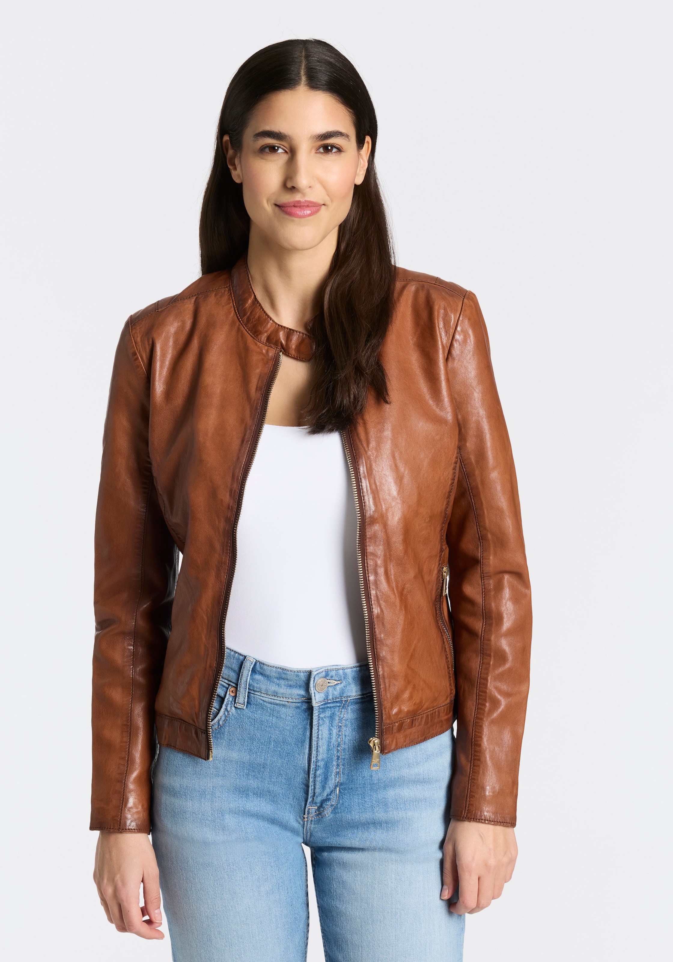 Mauritius Lederjacke »MWKawira« mit Stehkragen