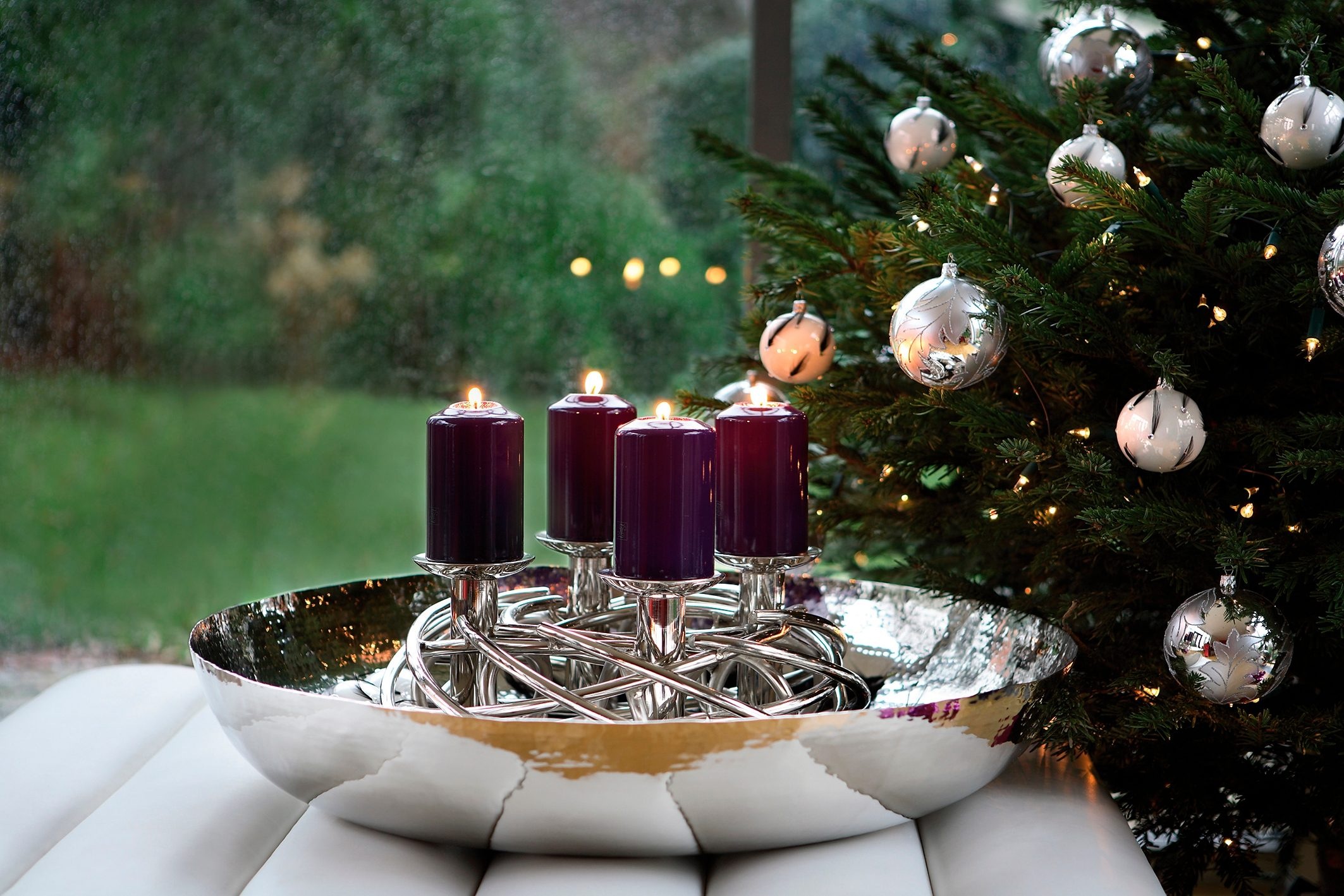 Fink Kerzenständer »Dekokranz CORONA, Ø ca. 40 cm, Adventsleuchter, Weihnachtsdeko«, Adventskranz, für Stumpenkerzen, Kerzenteller demontierbar