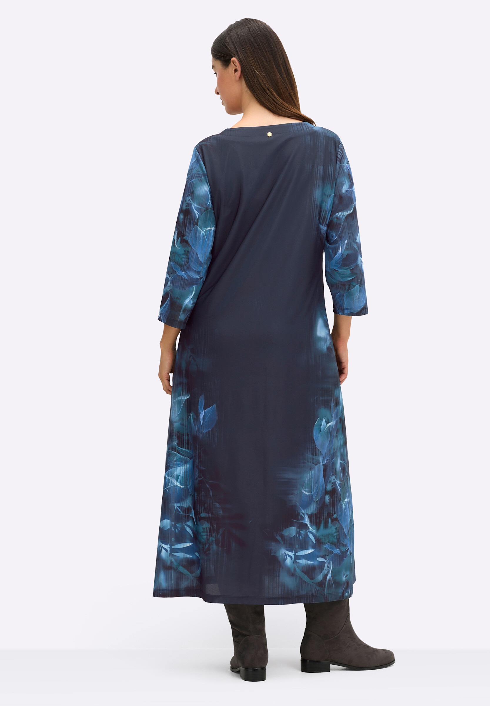 Sheego Shirtkleid »Jersey-Kleid Jerseykleid mit streckendem V-Ausschnitt« Ohne Taschen