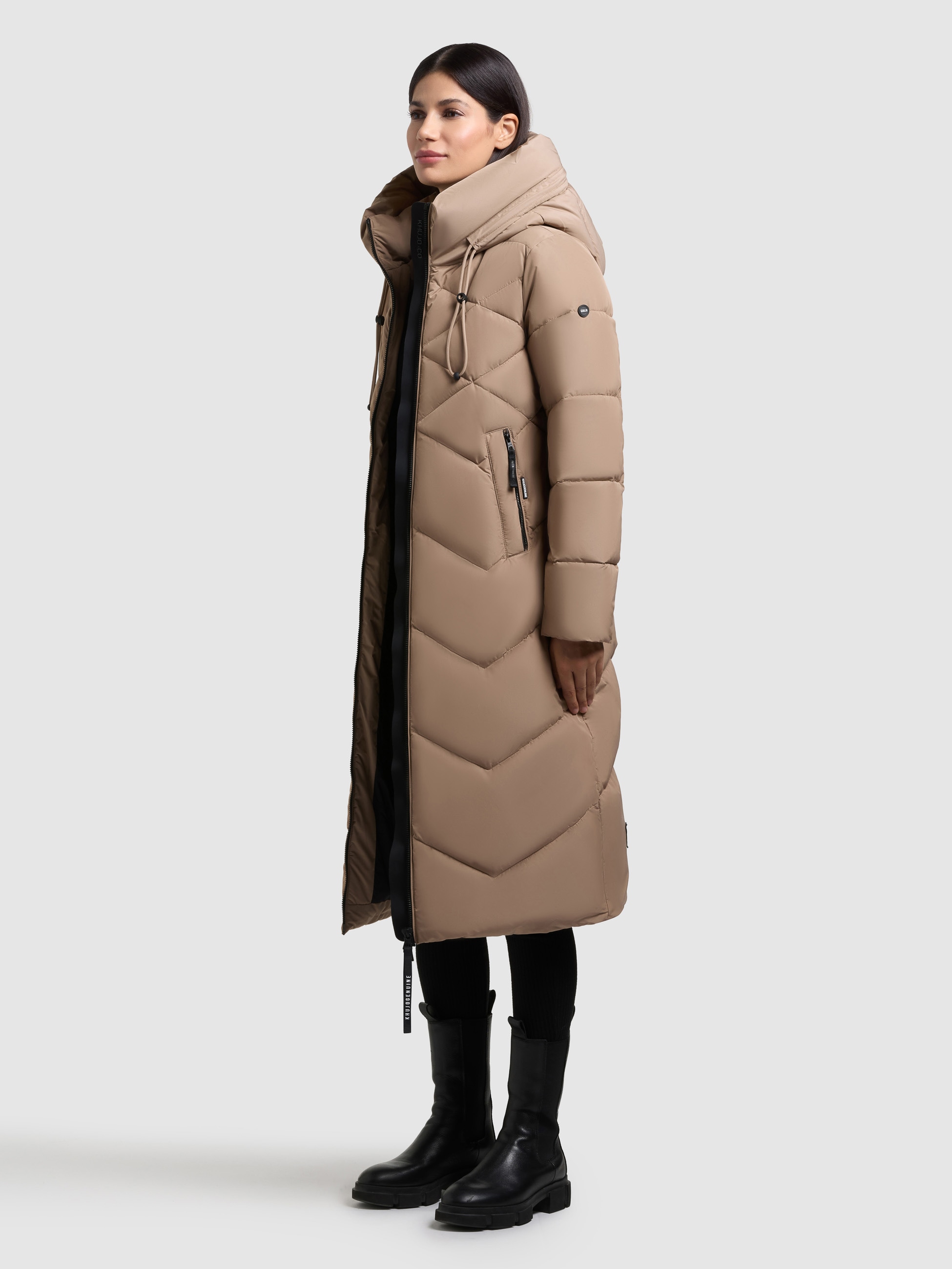 khujo Steppmantel »LINARI« innenliegender Stehkragen, elastische Bündchen am Ärmelfutter