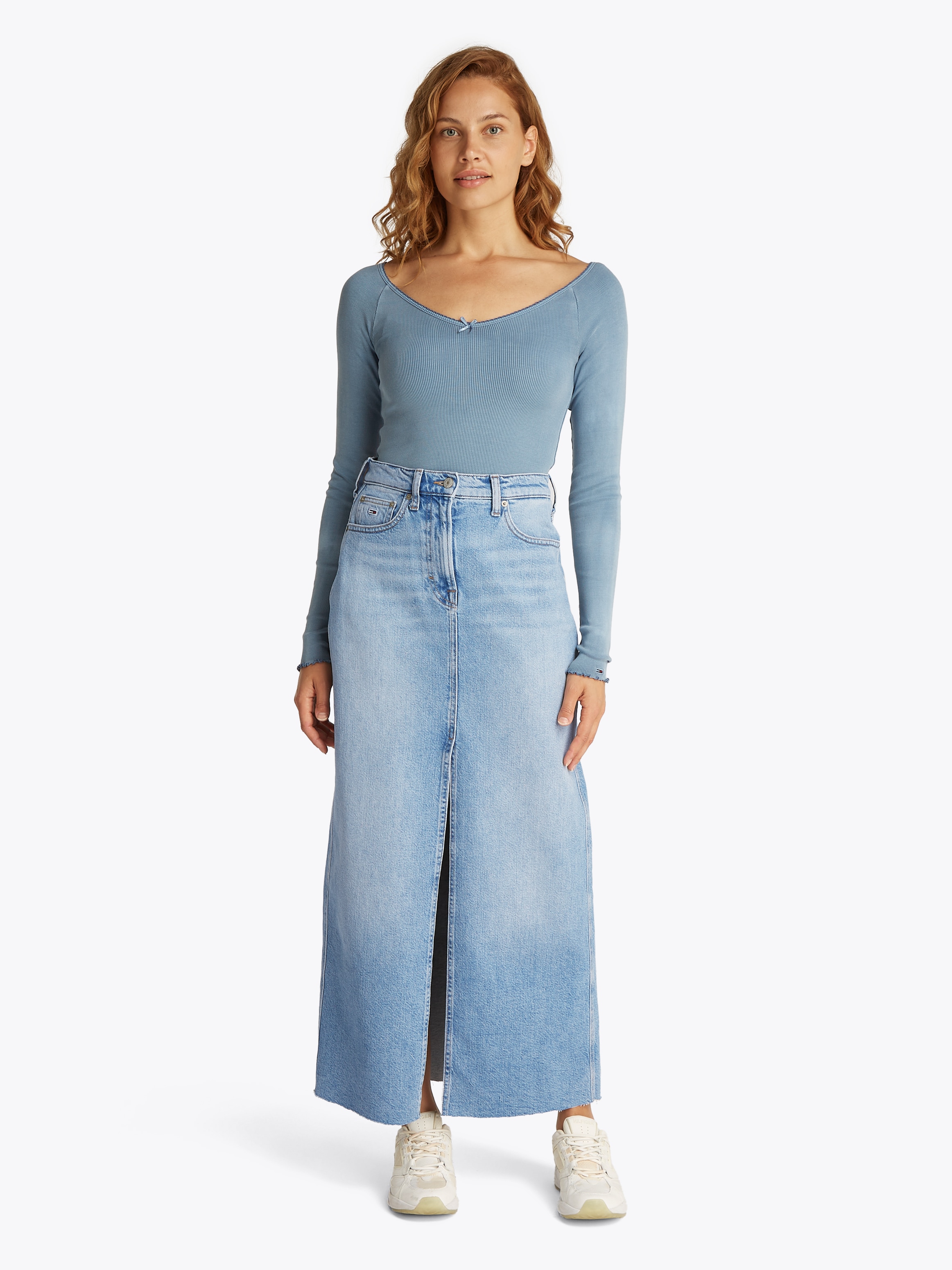 Tommy Jeans Jeansrock »CLAIRE MAXI SKIRT BI0112«, in Maxi-Länge, in hellblauer Waschung