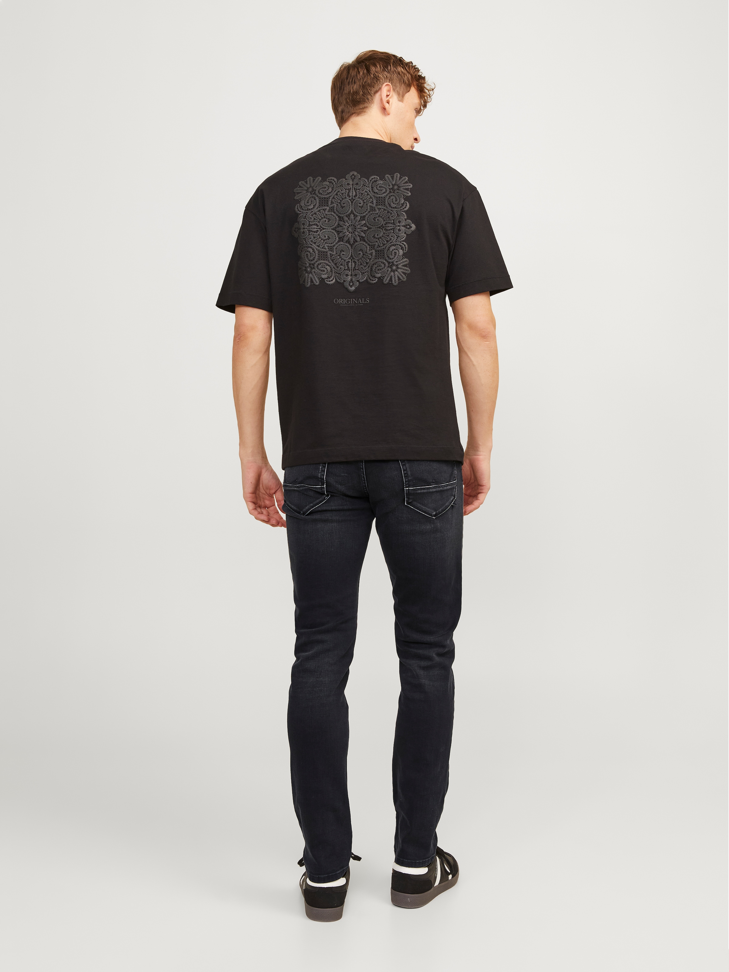 Jack & Jones Slim-fit-Jeans »JJIGLENN – Jeans mit Gürtelschlaufen und Used-Waschung« Used, modisch, slim fit, Denim/Jeans
