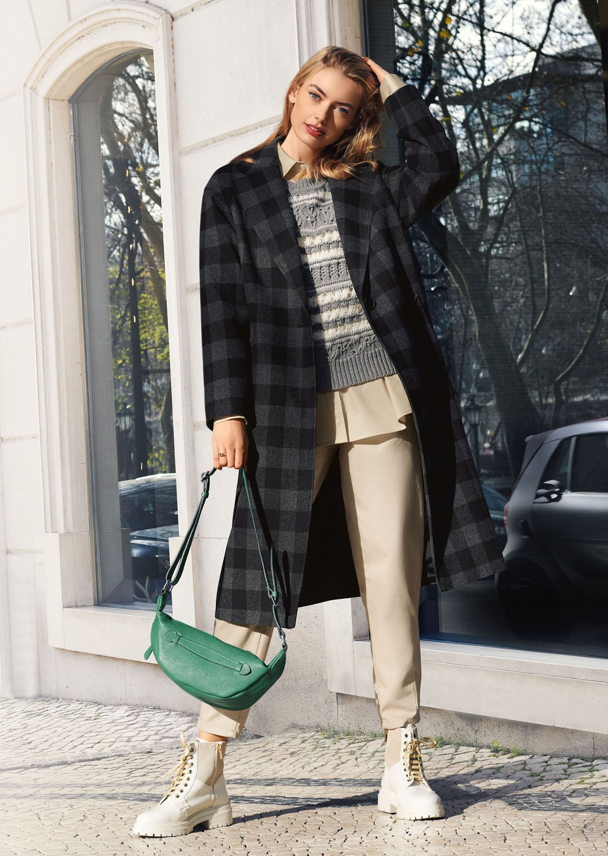 MADELEINE Langmantel »Mantel Karomantel in lässiger Oversized-Form«