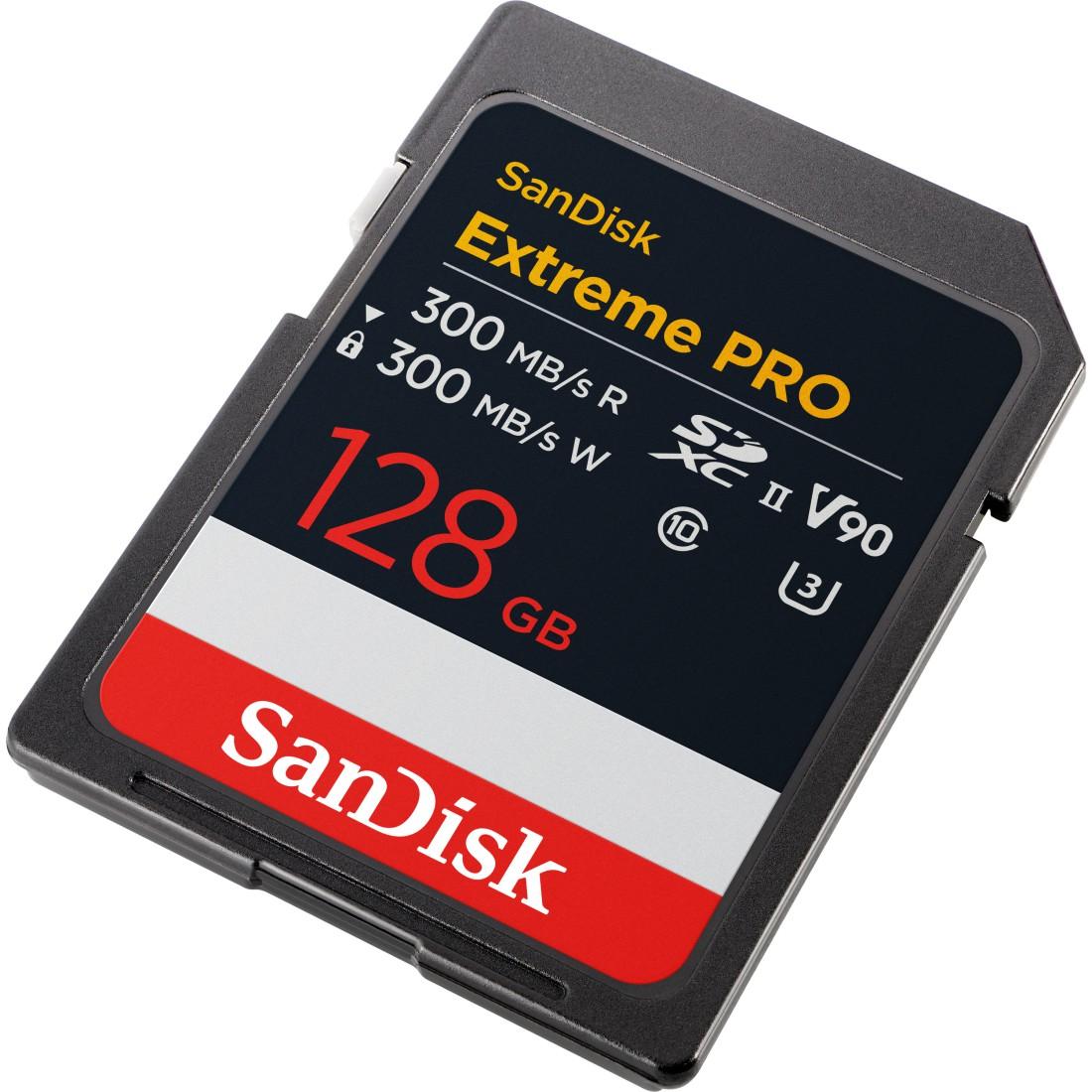 Sandisk Speicherkarte »SDXC Extreme PRO« (128 GB UHS-I Class 10 300 MB/s Lesegeschwindigkeit) in schwarz, Größe 128 GB