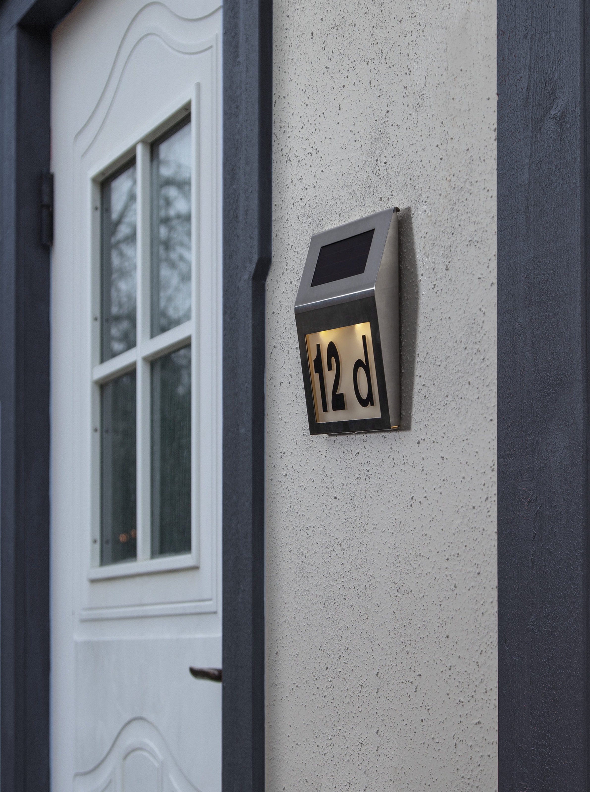 Parforce Traditional Hunting LED Solarleuchte »Solar-Wandleuchte Wandy« LED-Board 1 Stk. Warmweiß Hausnummernleuchte mit Sticker-Set, Dämmerungssensor