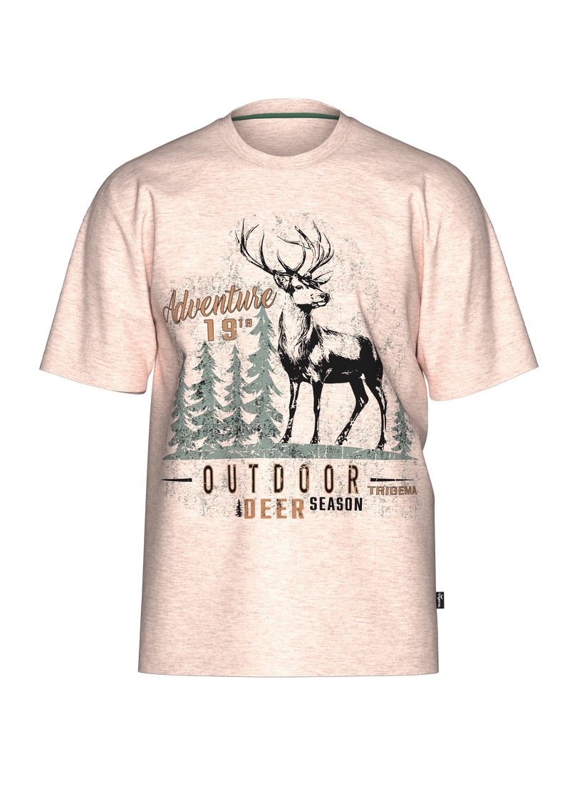 Trigema T-Shirt »TRIGEMA T-Shirt mit großem Hirsch-Printmotiv«, (1 tlg.)