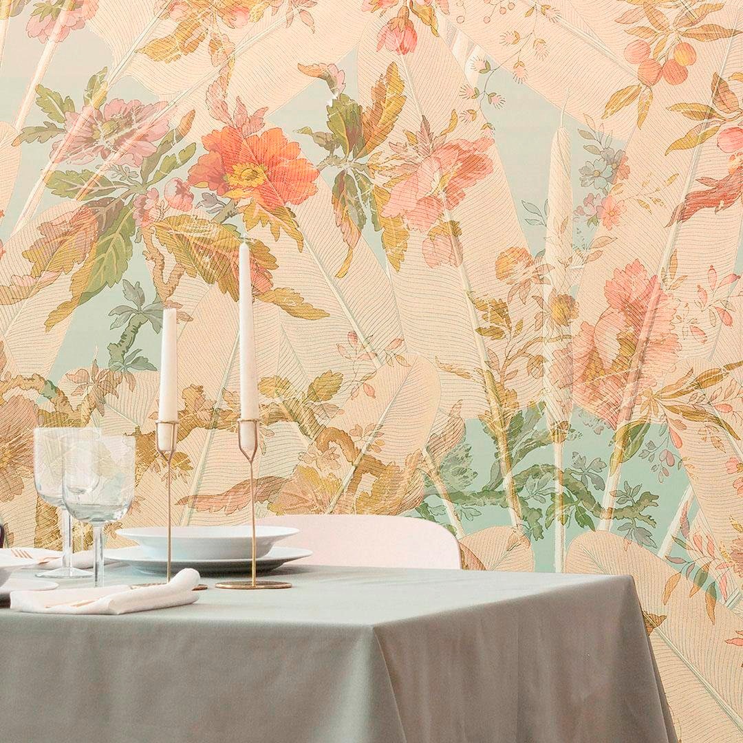 Komar Vliestapete »Digitaldruck Vlies - Oiseau de Paradis - Größe 350 x 255 cm«, bedruckt, Wohnzimmer, Schlafzimmer
