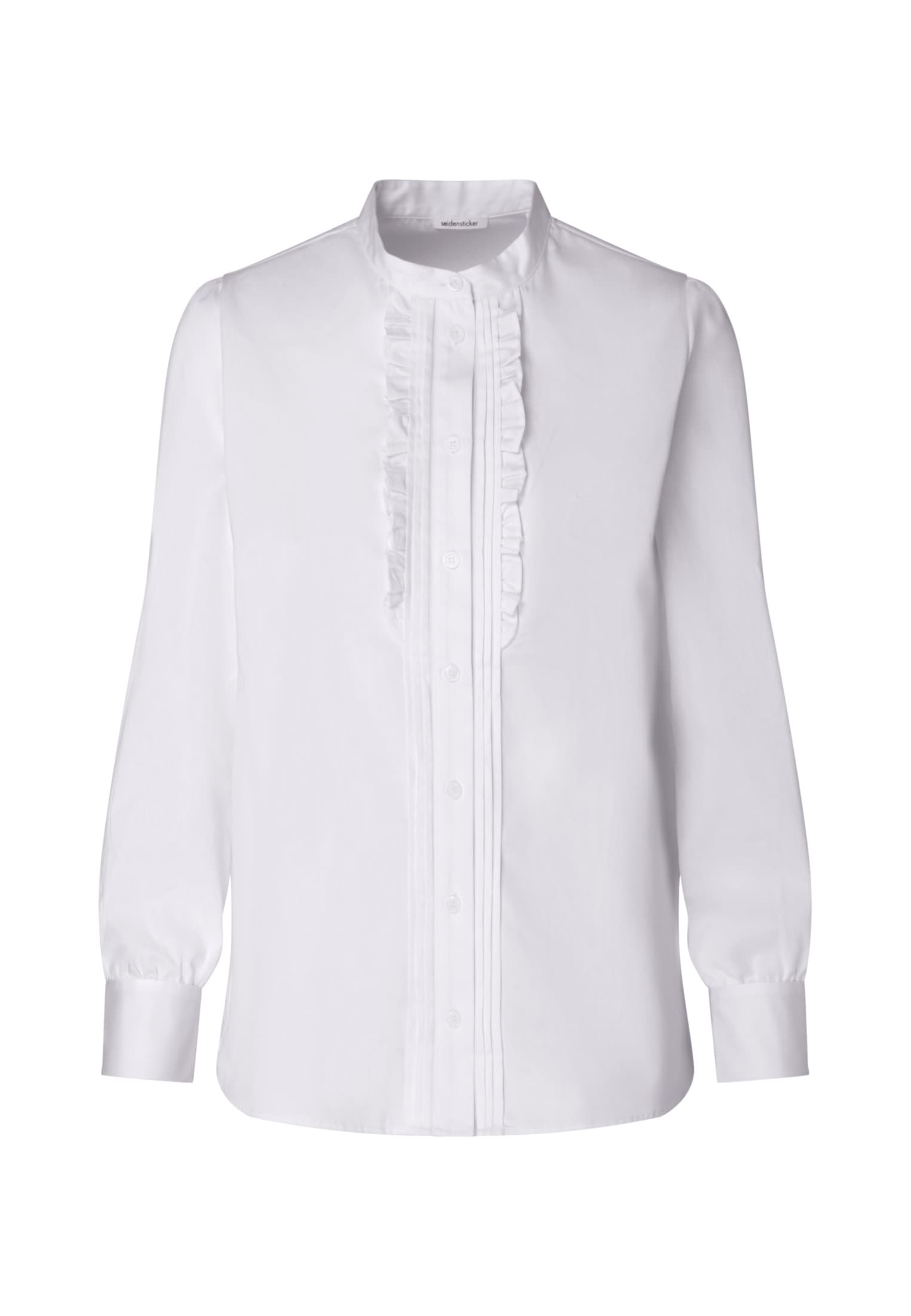 Kragen Shop Langarm Rose«, Uni glänzend Bluse im Klassische OTTO seidensticker Online »Schwarze
