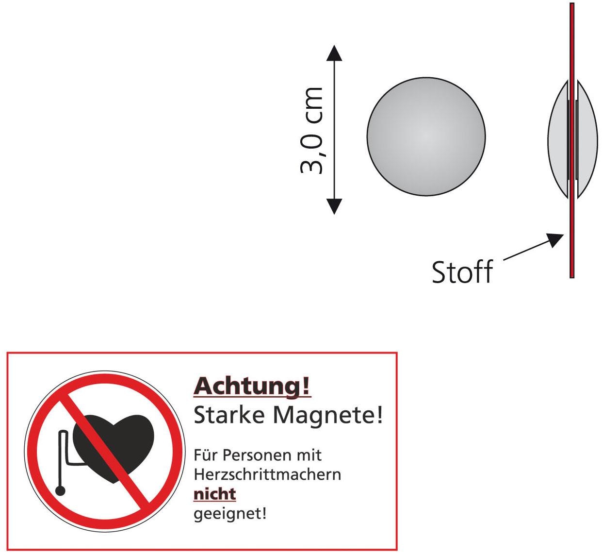 Liedeco Dekomagnet, (Packung, 2 St.), für metallische Flächen