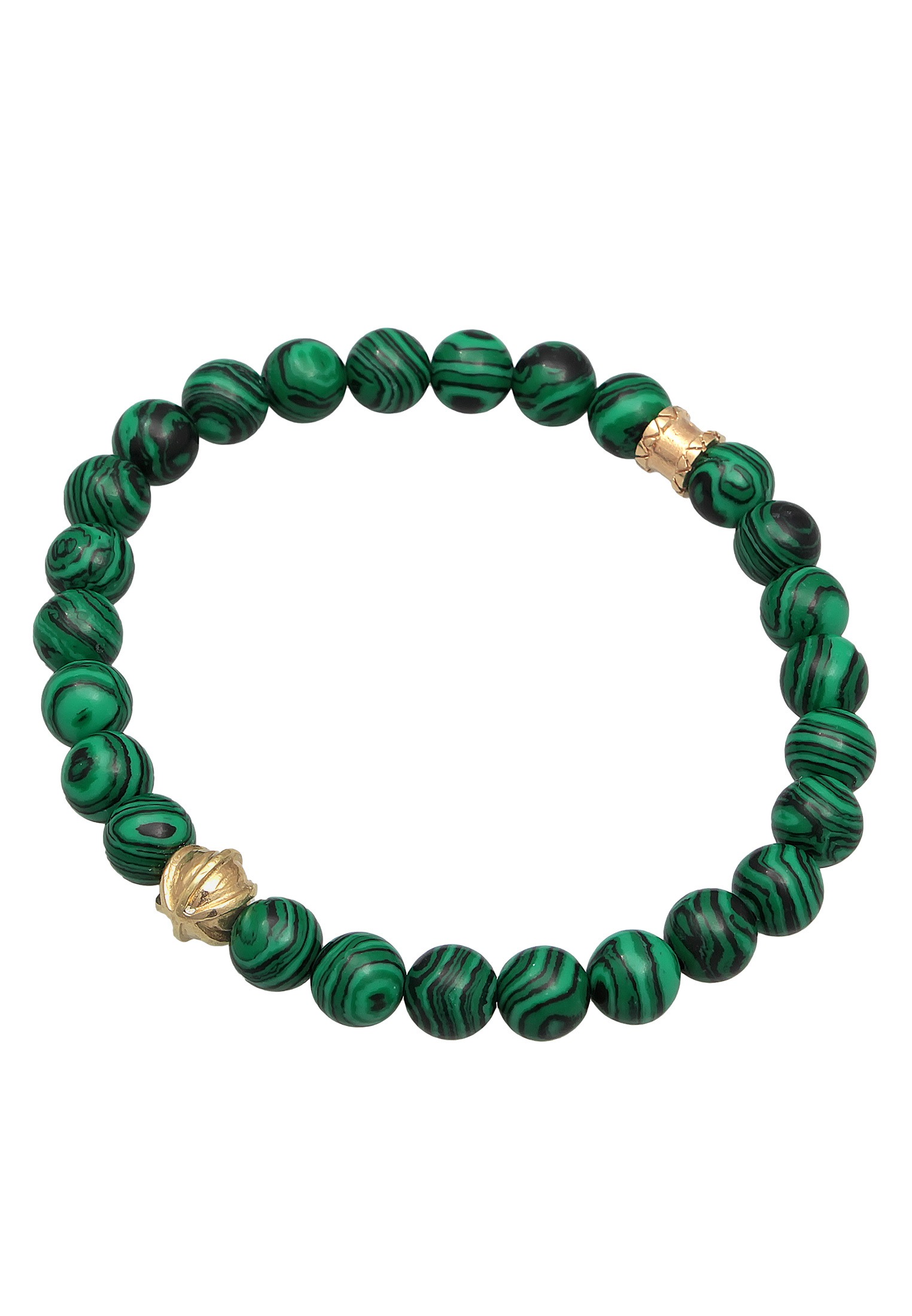 Kuzzoi Armkette »Armband Herren synth. Malachit Bead Oxidiert 925 Silber«