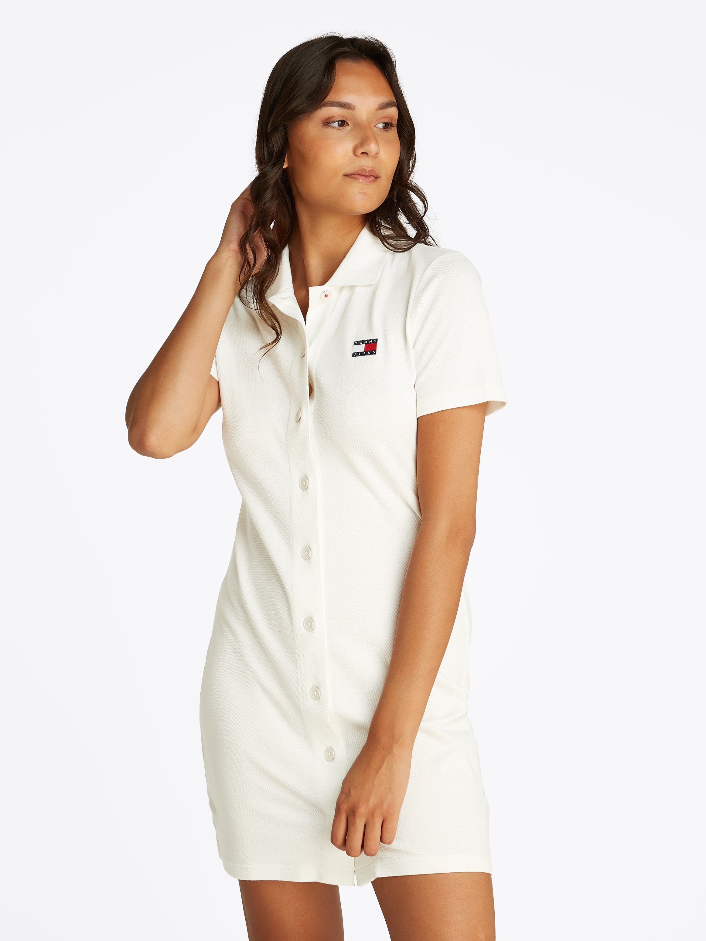 Tommy Jeans Polokleid »TJW BADGE PIQUE POLO DRESS«, mit Logo-Badge