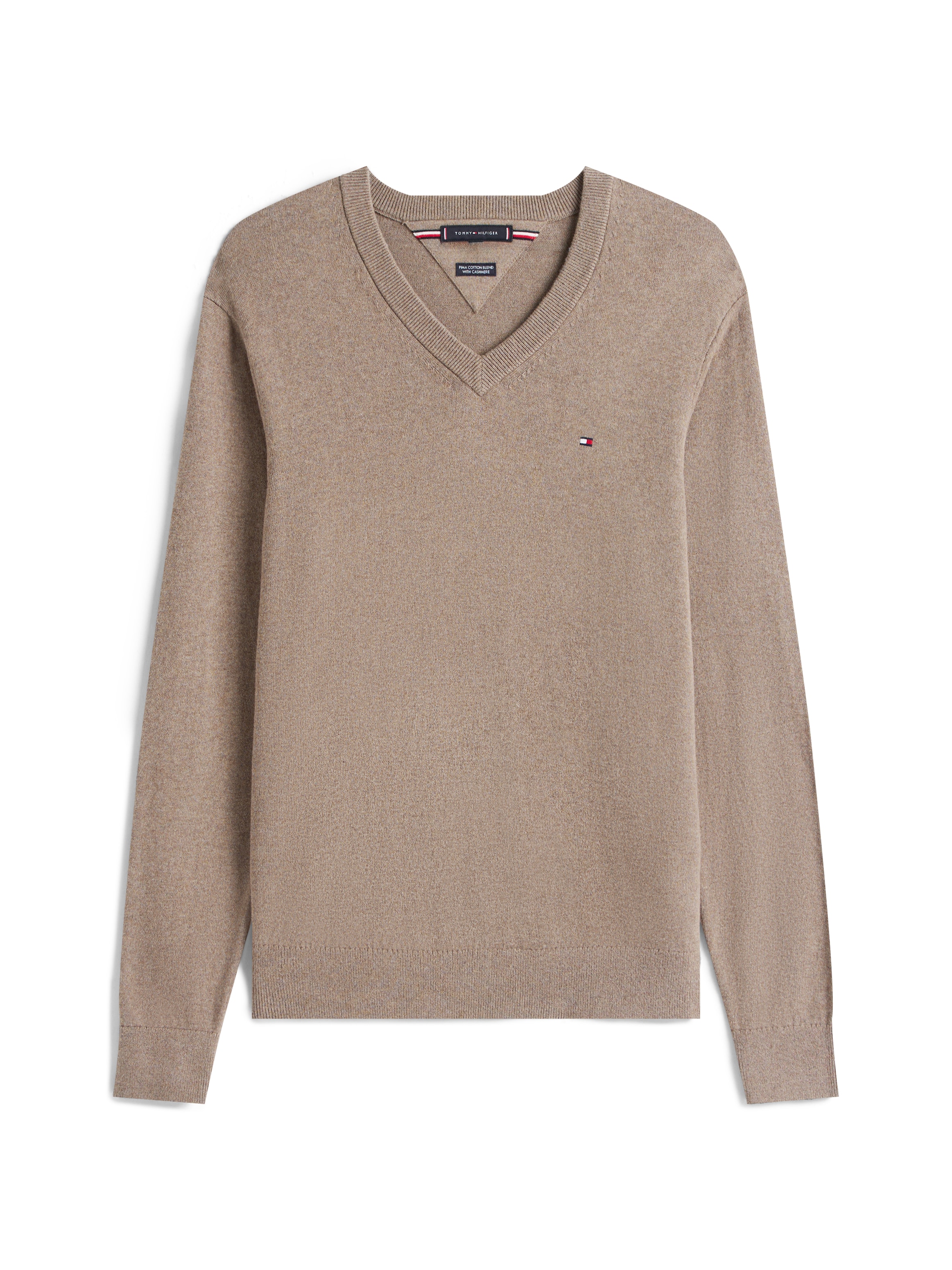 Tommy Hilfiger V-Ausschnitt-Pullover »PIMA ORG CTN CASHMERE V NECK«